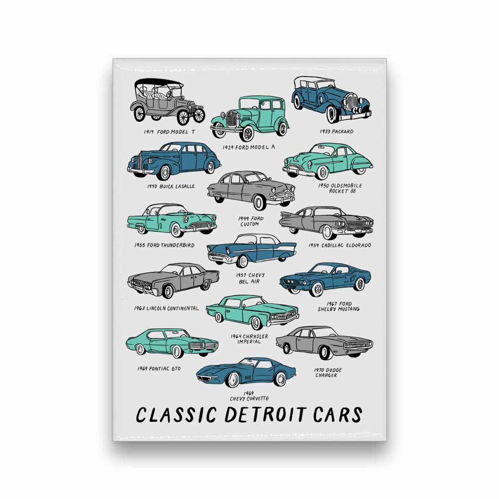 Classic Detroit Cars Magnet
