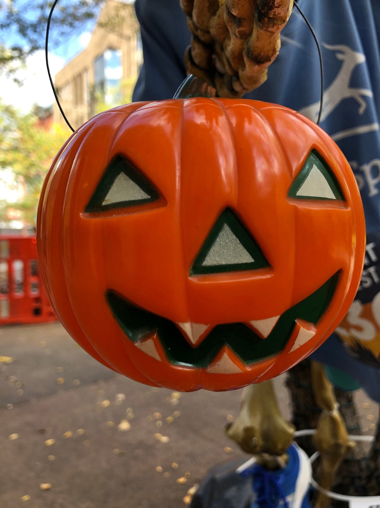 Blow Mold Halloween Jack-O-Lantern Light, Original Light Missing, Vintage