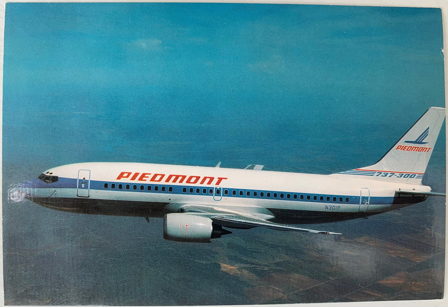 Piedmont Airplane Aircraft Vintage Postcard