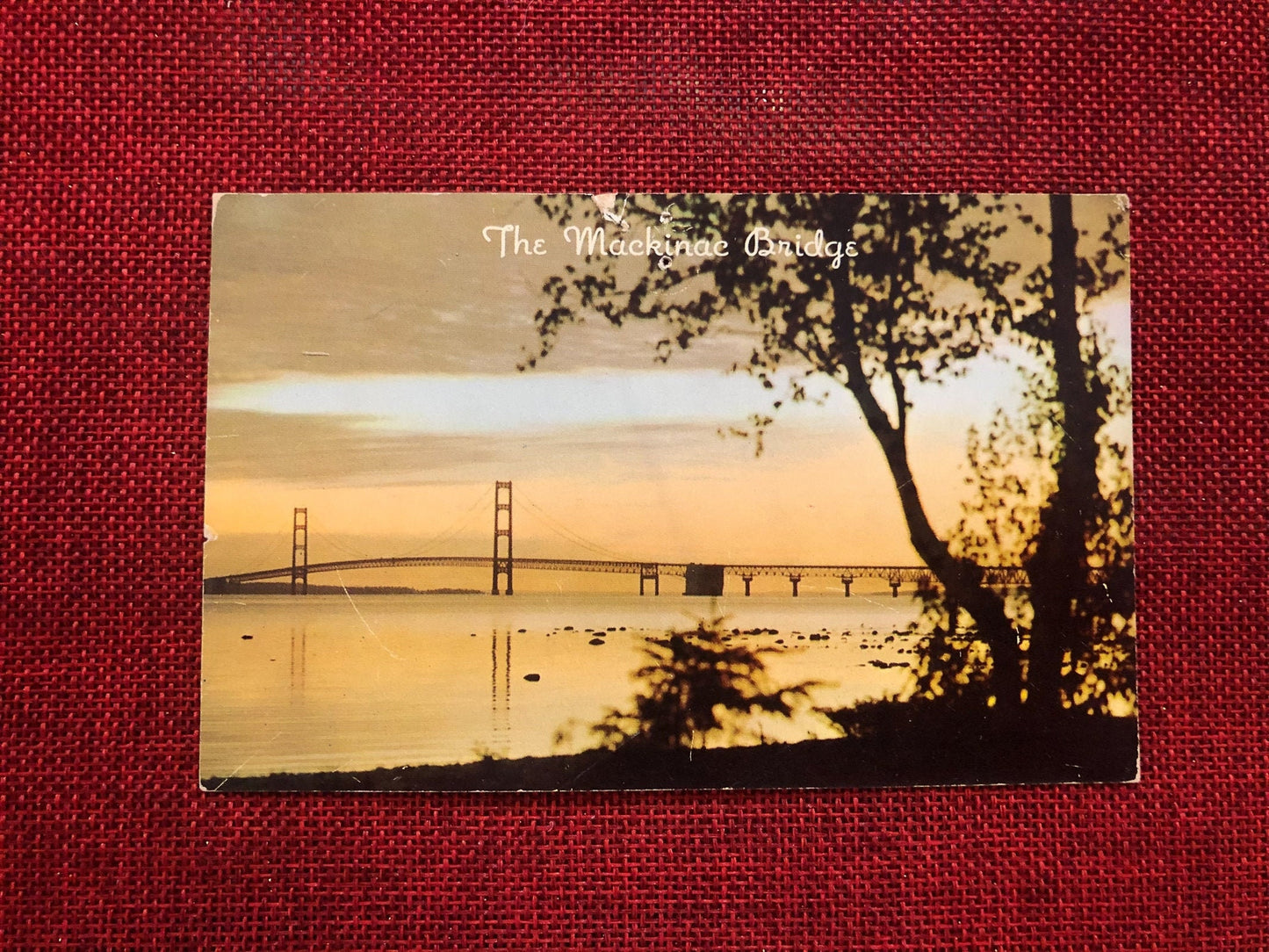 Mackinac Bridge Michigan Vintage Postcard