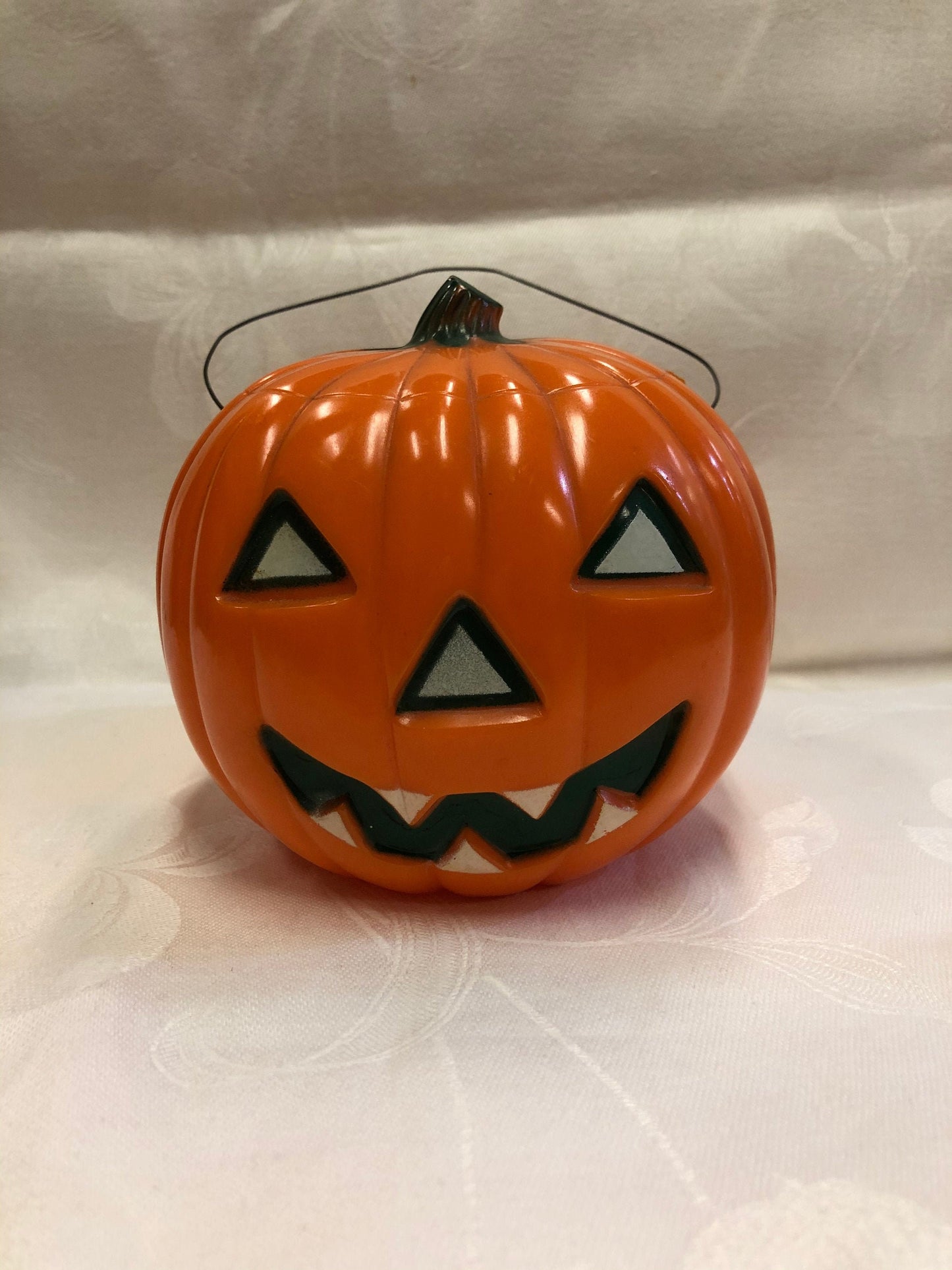 Blow Mold Halloween Jack-O-Lantern Light, Original Light Missing, Vintage