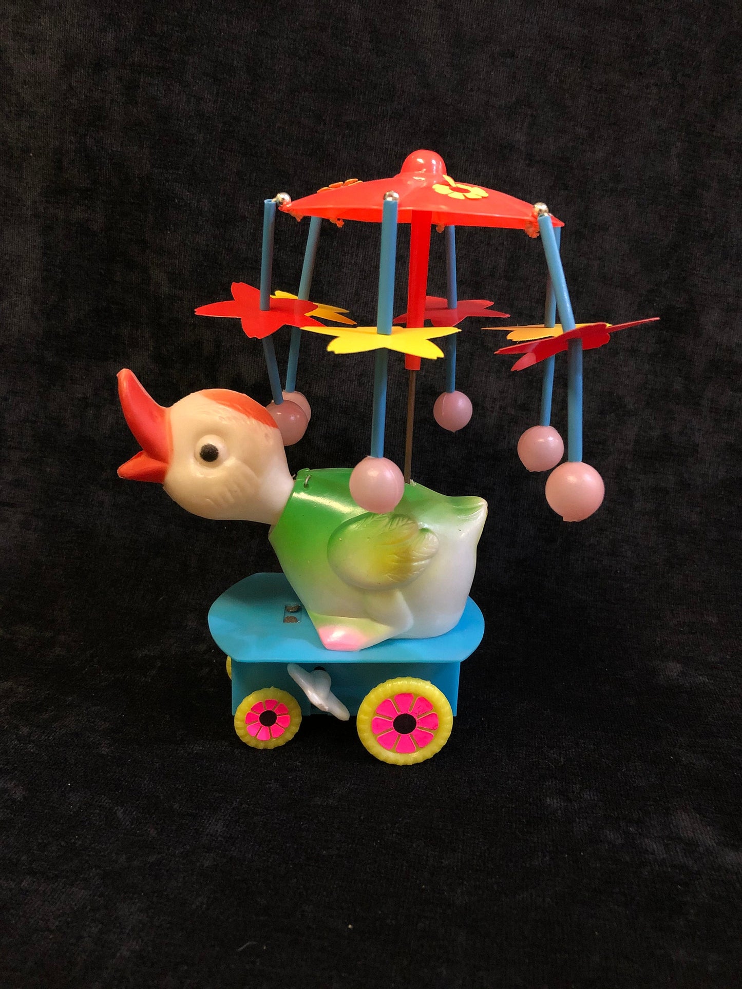 Duck And Rabbit Go-Around Duck Easter Toy In Original Box, Vintage