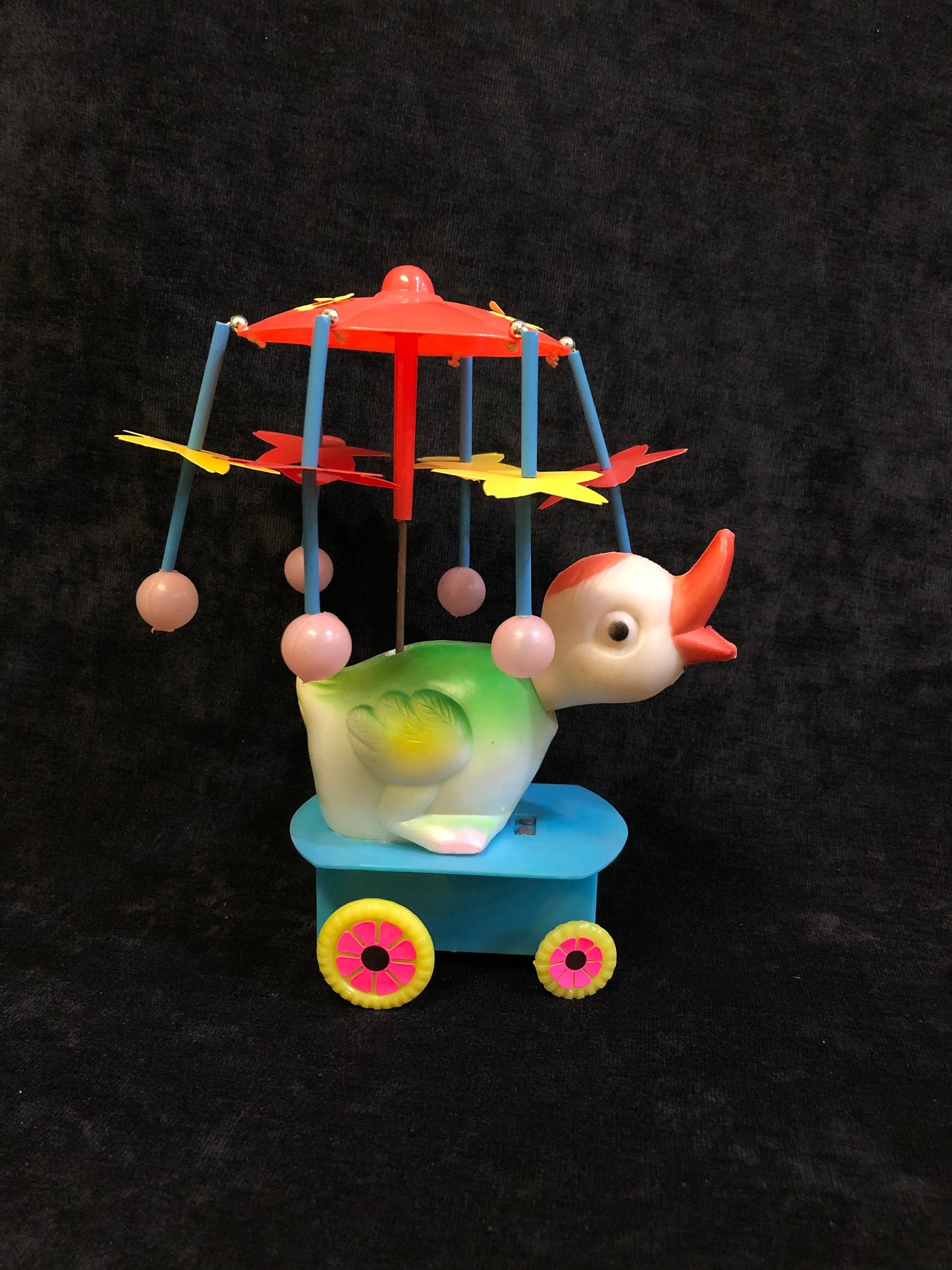 Duck And Rabbit Go-Around Duck Easter Toy In Original Box, Vintage