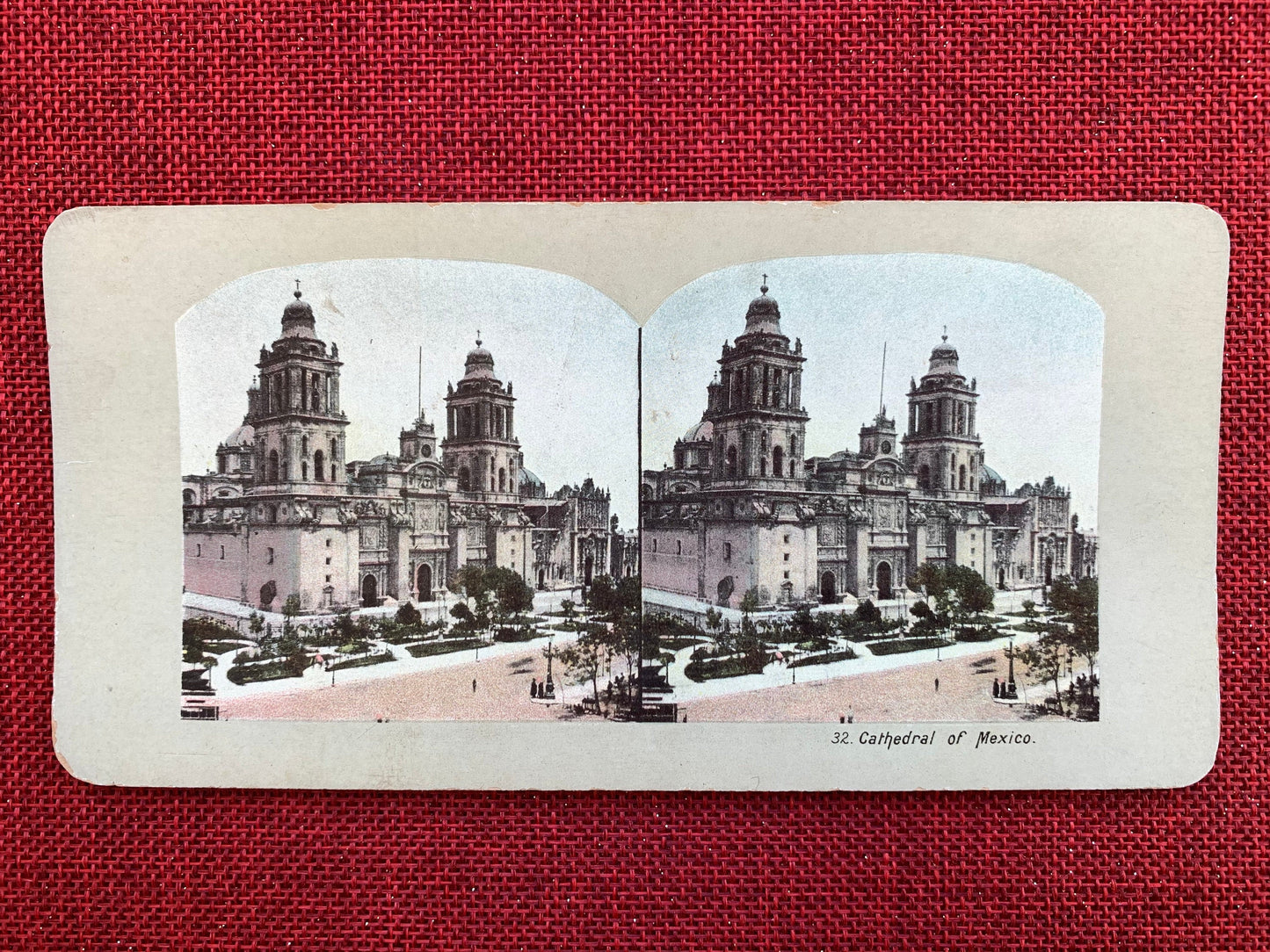 Cathedral of Mexico Vintage Stereo View Card, Late 1800s, Mexico City, Mexico