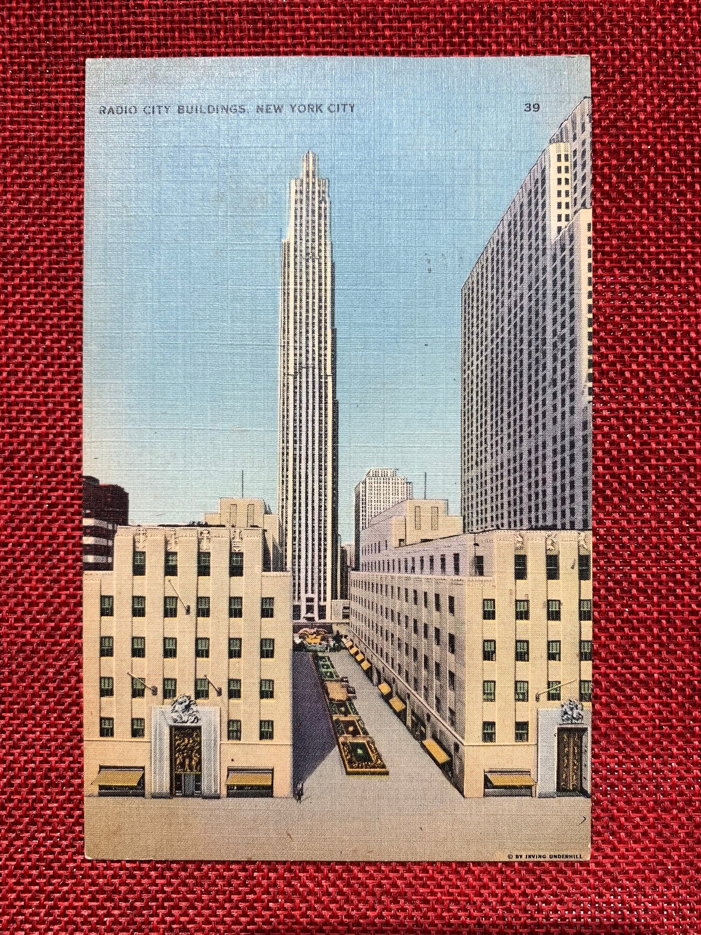 Radio City Buildings, New York City, New York Vintage Linen Postcard 1940s