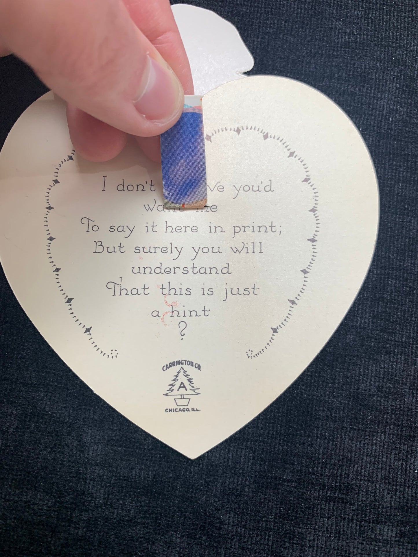 Carrington Company, Mechanical Boy in Plaid Heart Shaped ,Vintage Valentine Card w/ Original Envelope 1920's-1930's