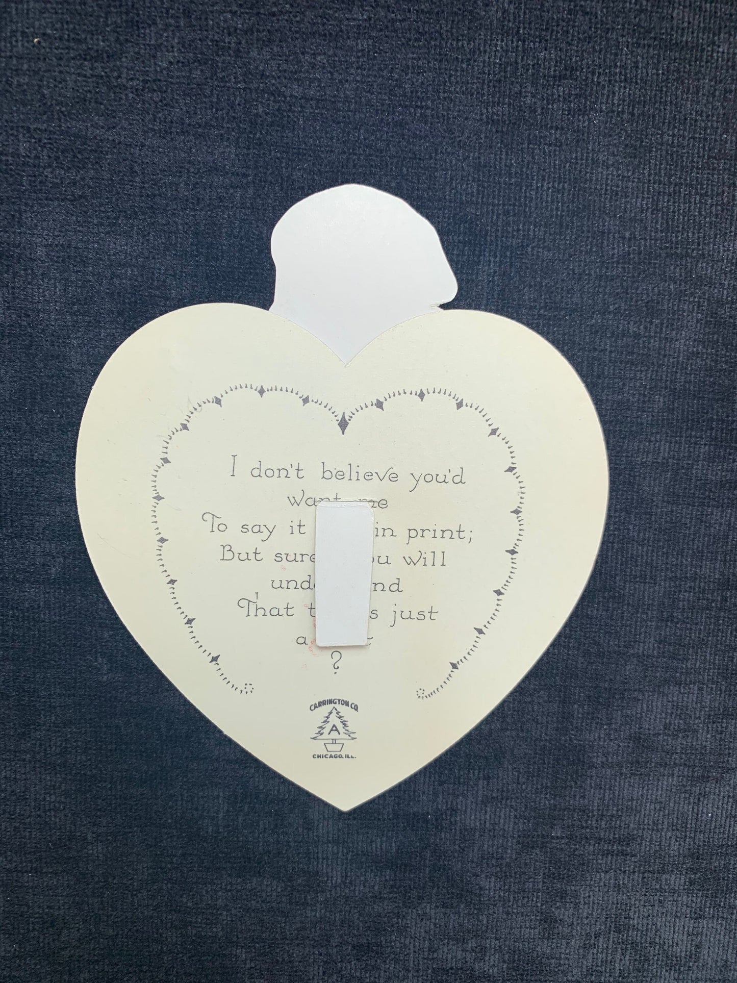 Carrington Company, Mechanical Boy in Plaid Heart Shaped ,Vintage Valentine Card w/ Original Envelope 1920's-1930's