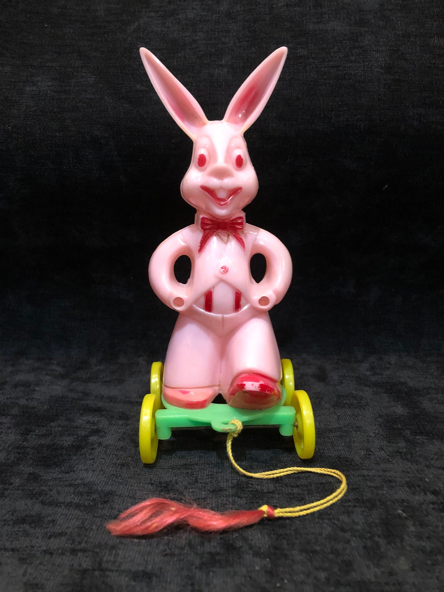 Rosen Pink Rabbit on Wheels Vintage Easter