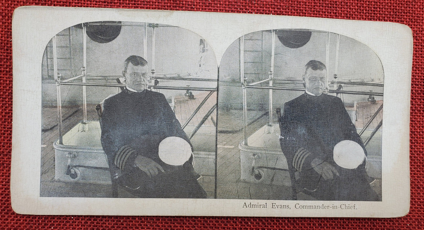 Admiral Evans, Vintage Stereo View Cards, 1910s