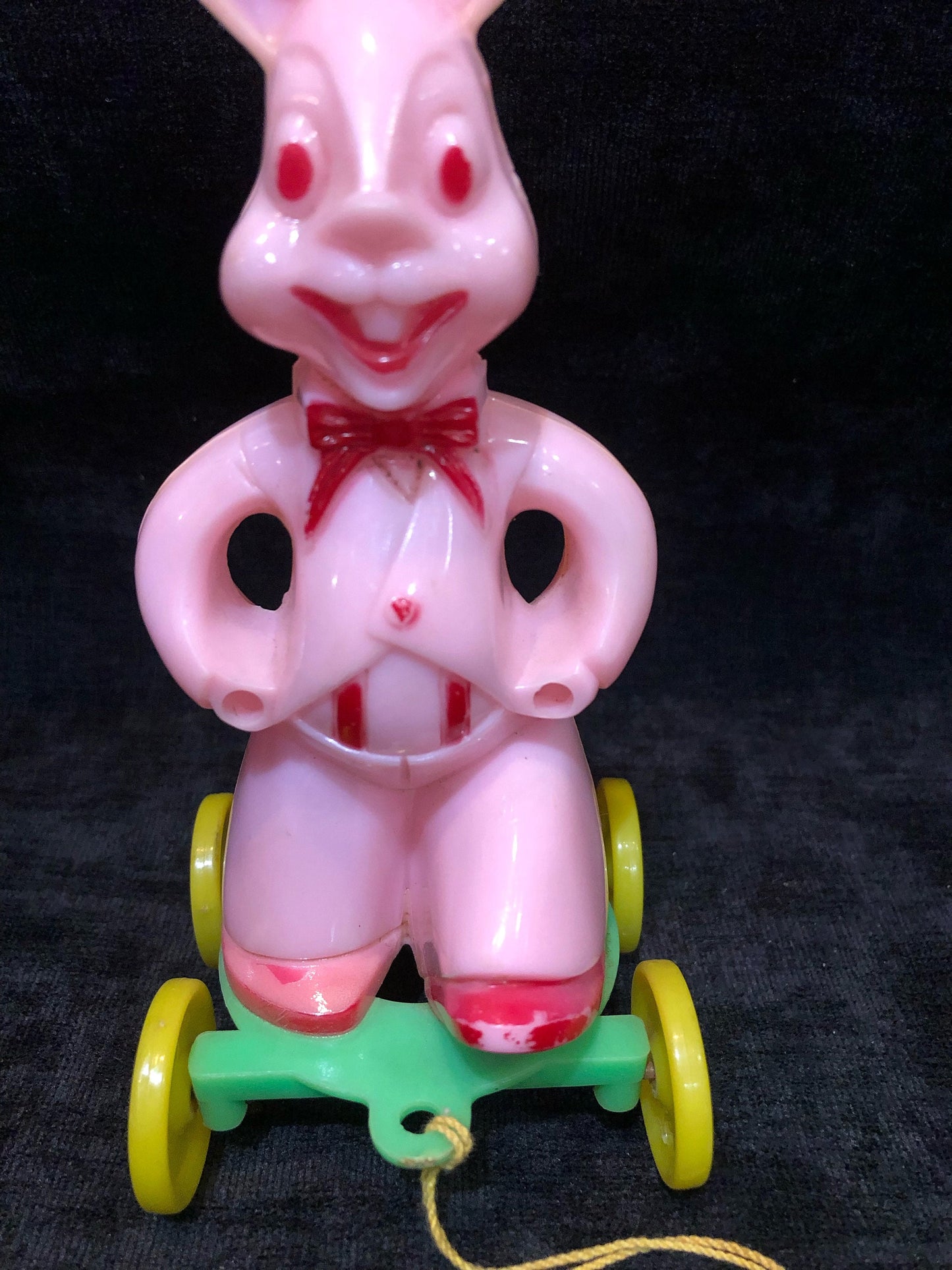 Rosen Pink Rabbit on Wheels Vintage Easter