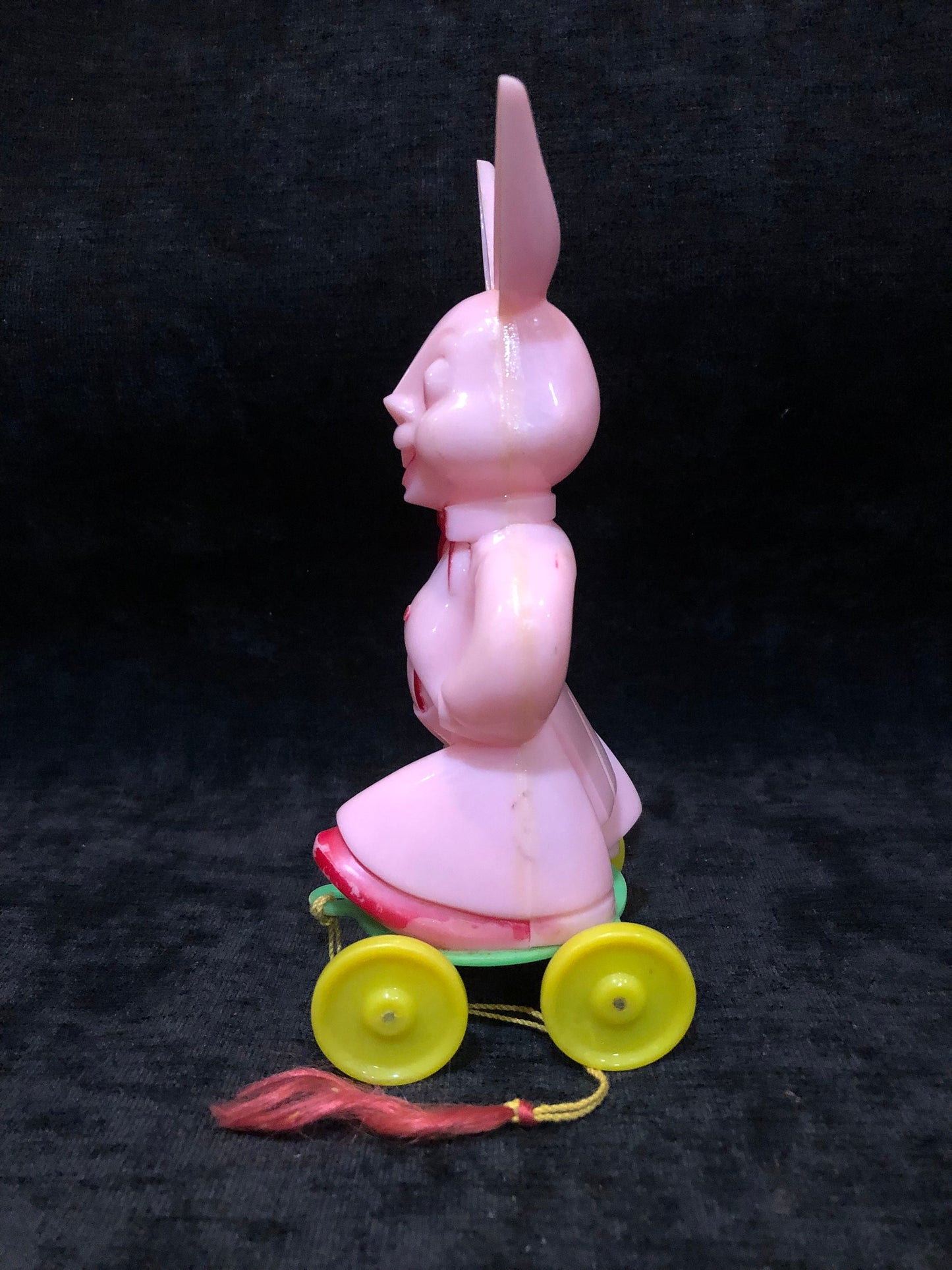 Rosen Pink Rabbit on Wheels Vintage Easter