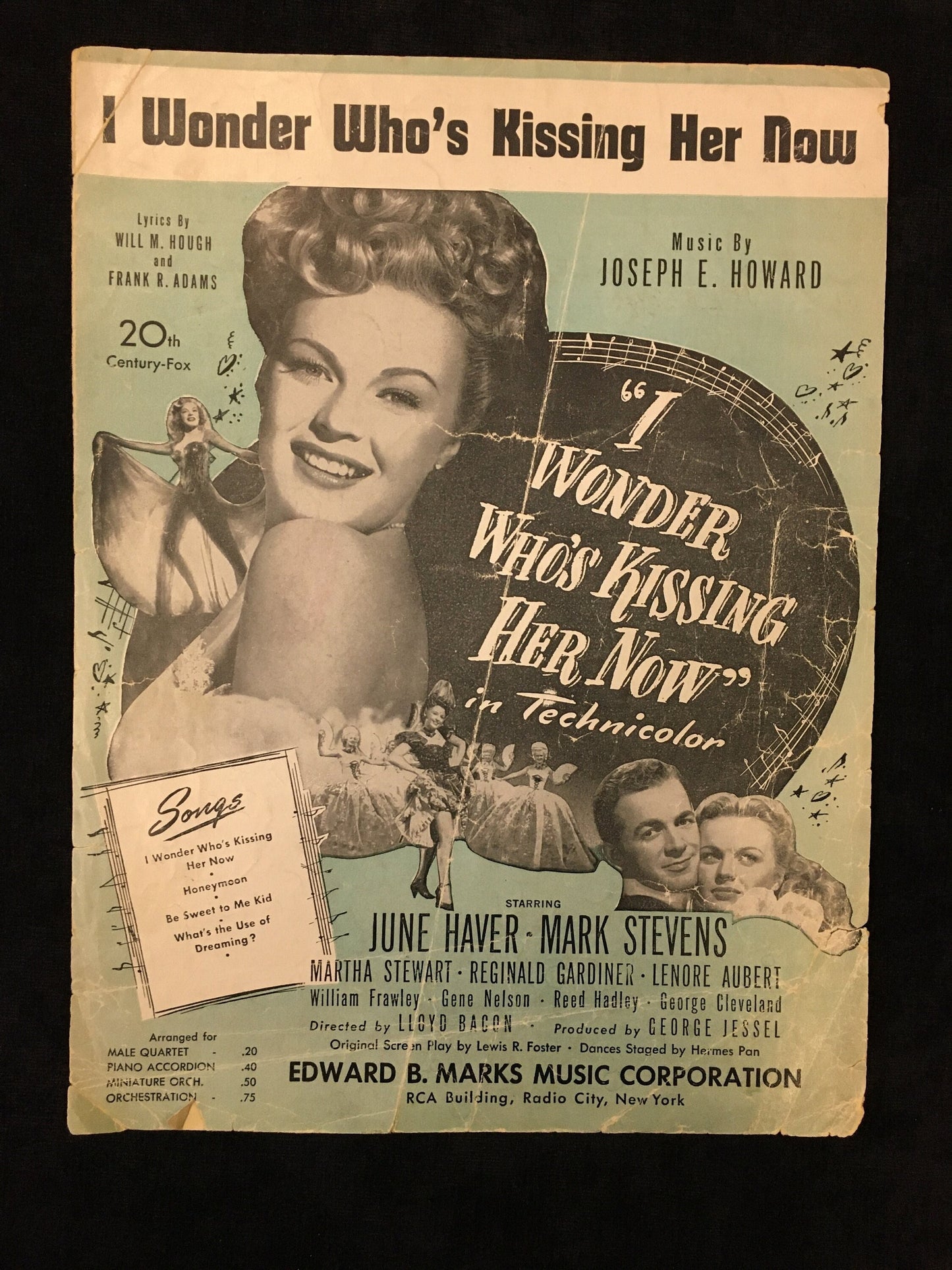 I Wonder Who's Kissing Her Now - Joseph E. Howard Lyrics - Will M. Hugh & Frank R. Adams 1947