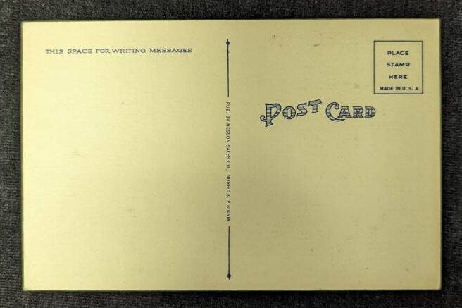 Lighthouse - Cape Henry - The Cavalier Hotel - Virginia Beach - 1940s Linen Postcard