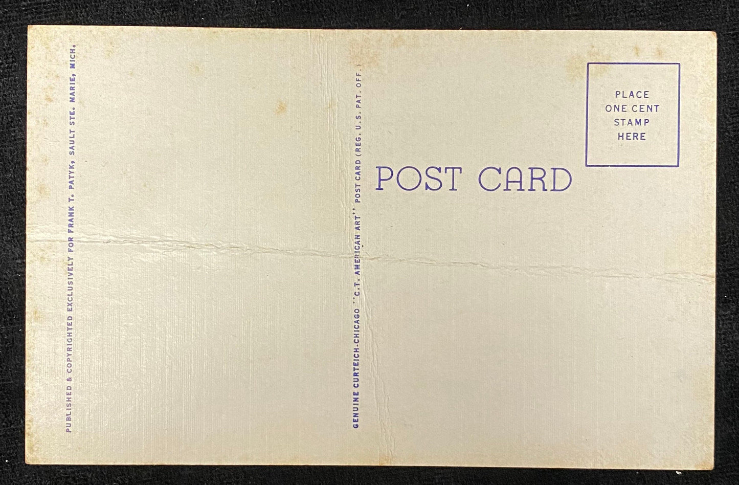 Hay Lake Cut and Lookout Station - St. Mary's River - Soo, Mich. - 1940s Linen Postcard