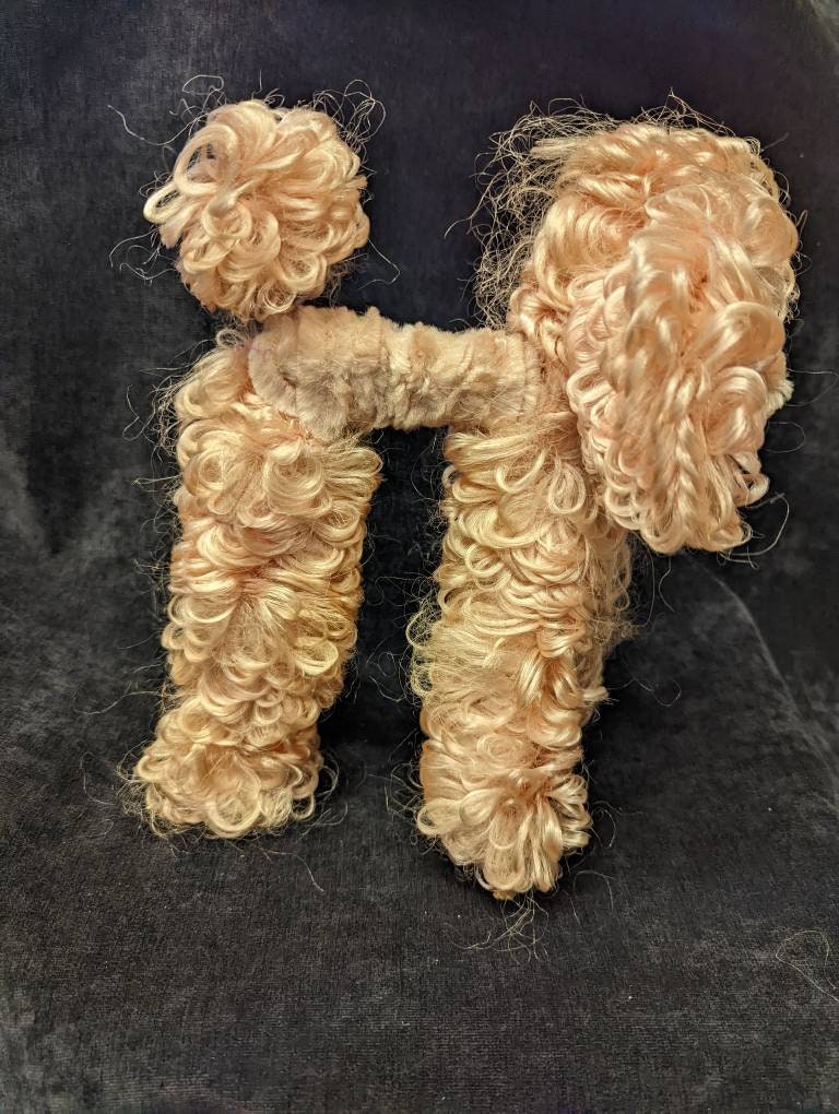 Curly Pink Chenille Poodle Pipe Cleaner Formed Vintage Toy
