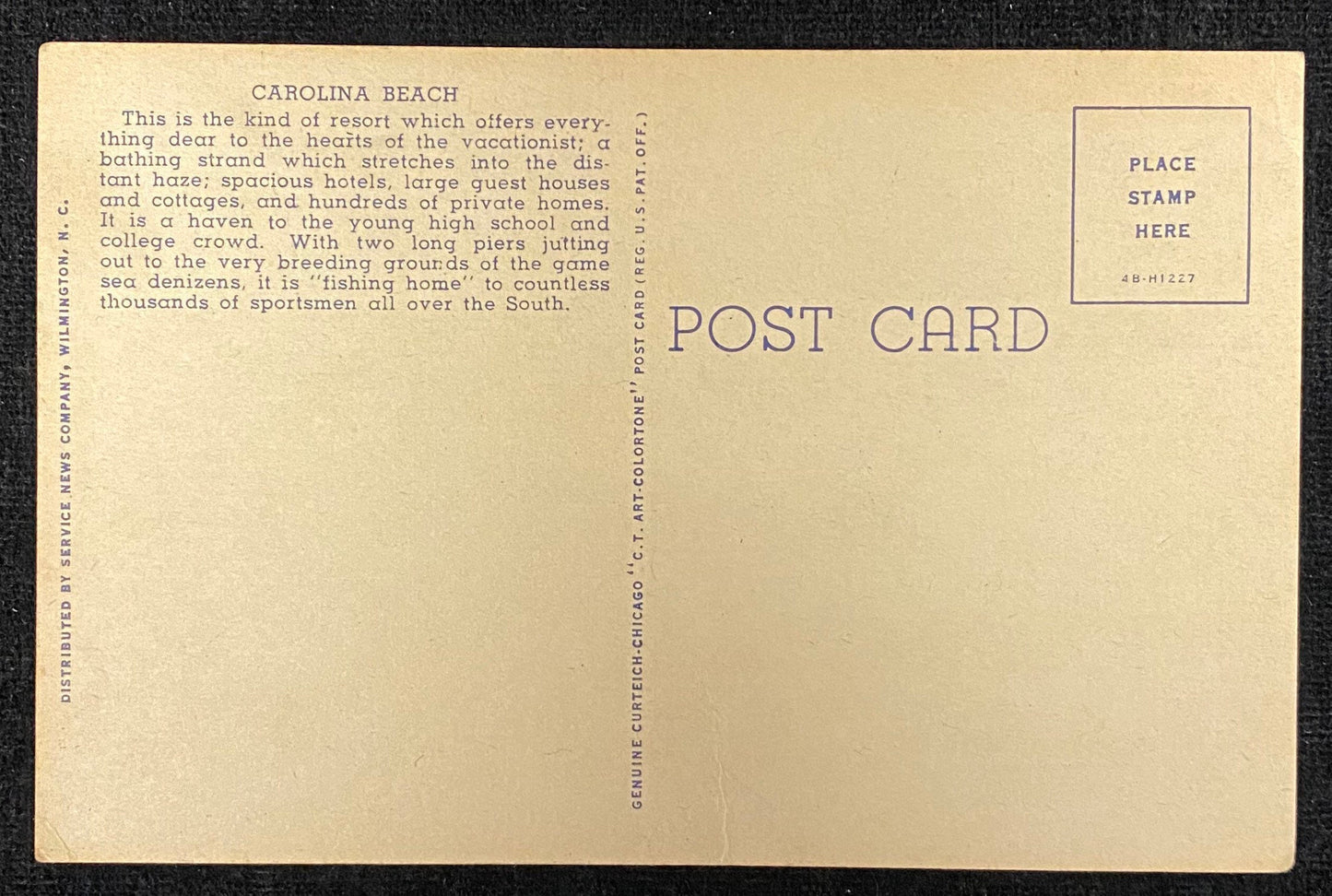 Everyday Crowd - Carolina Beach, N.C. - "The South's Miracle Beach" - 1944 Linen Postcard