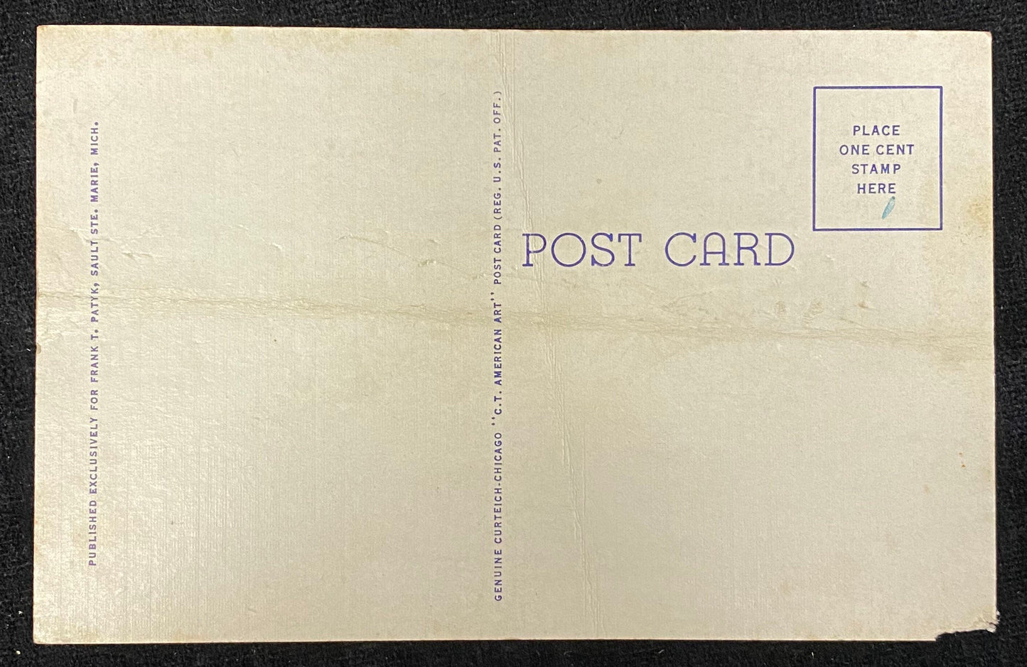 General View - Sault Ste. Marie, Mich. - Soo Locks - 1940s Linen Postcard