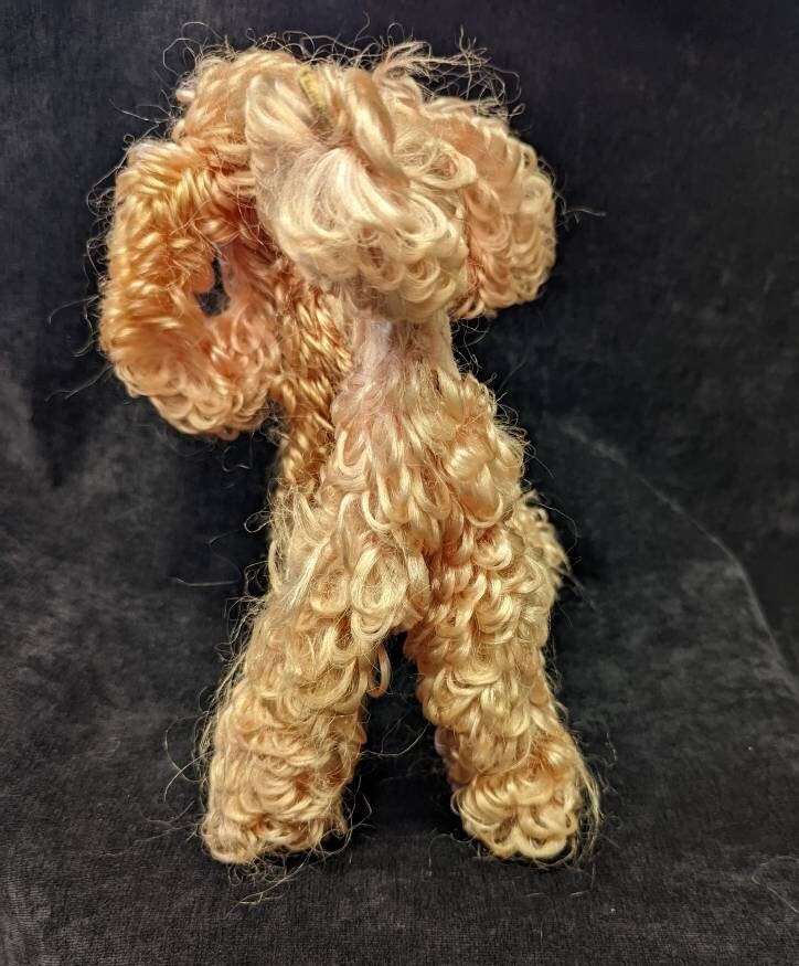 Curly Pink Chenille Poodle Pipe Cleaner Formed Vintage Toy