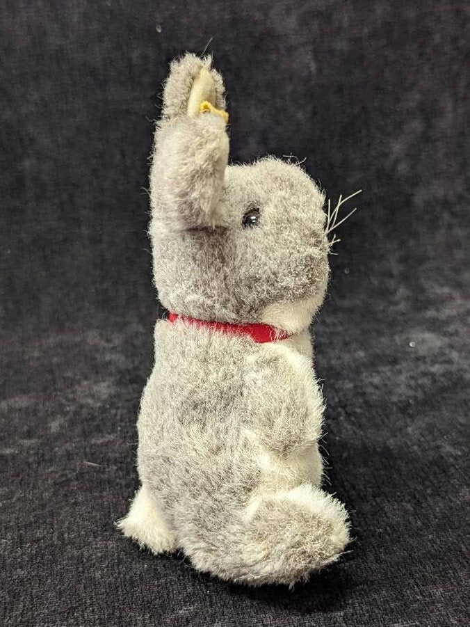 Small 5" Steiff Gray Bunny - with Ear Tag