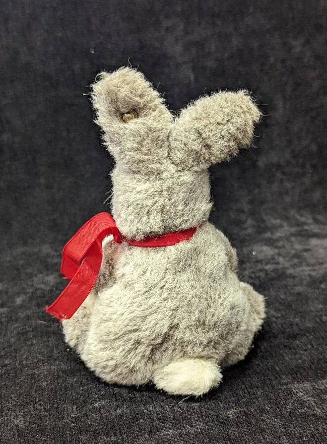 Small 5" Steiff Gray Bunny - with Ear Tag