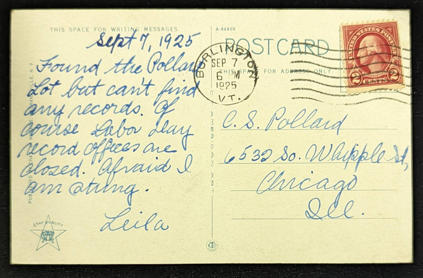 The Palisades of Lake Champlain, New York - Vintage Postcard