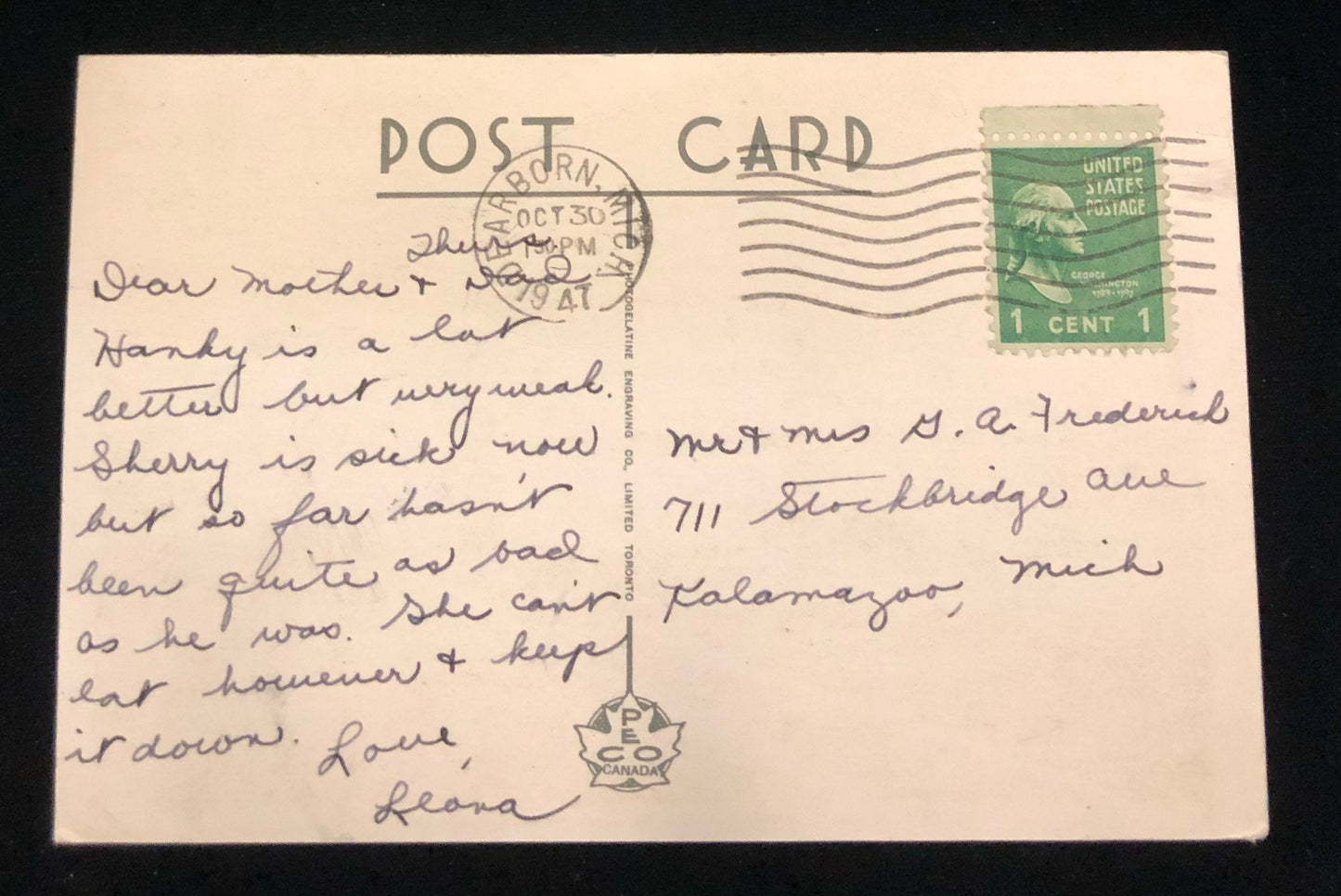 Tunnel between Windsor, Ontario Canada and Detroit, Michigan USA Vintage Postacard