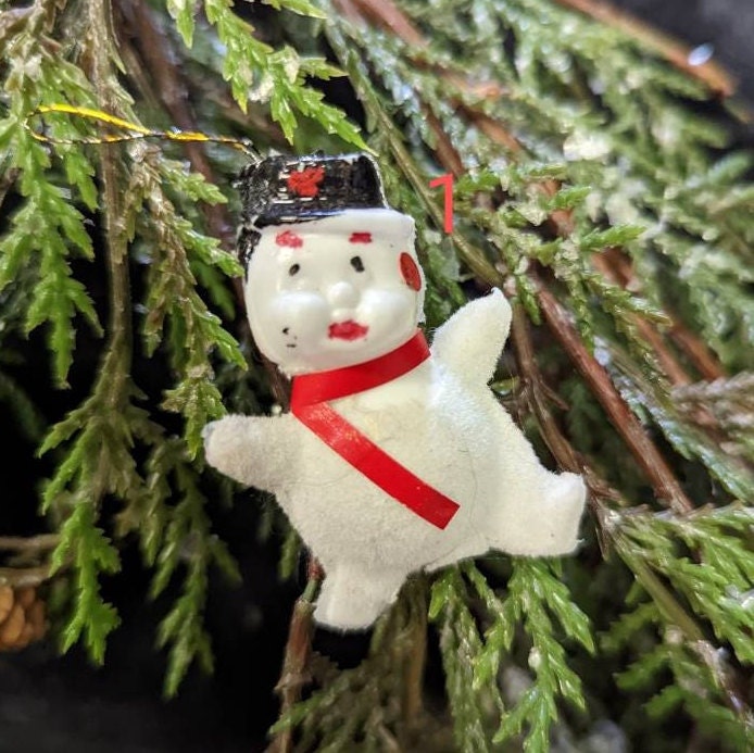 Tiny Snowman - Vintage Blow Mold Christmas Ornaments (SOLD SEPERATELY)