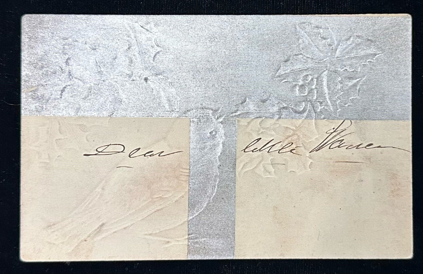 With best Christmas Wishes- Vintage Postcard With Bird Made of REal Feathers (RARE find)