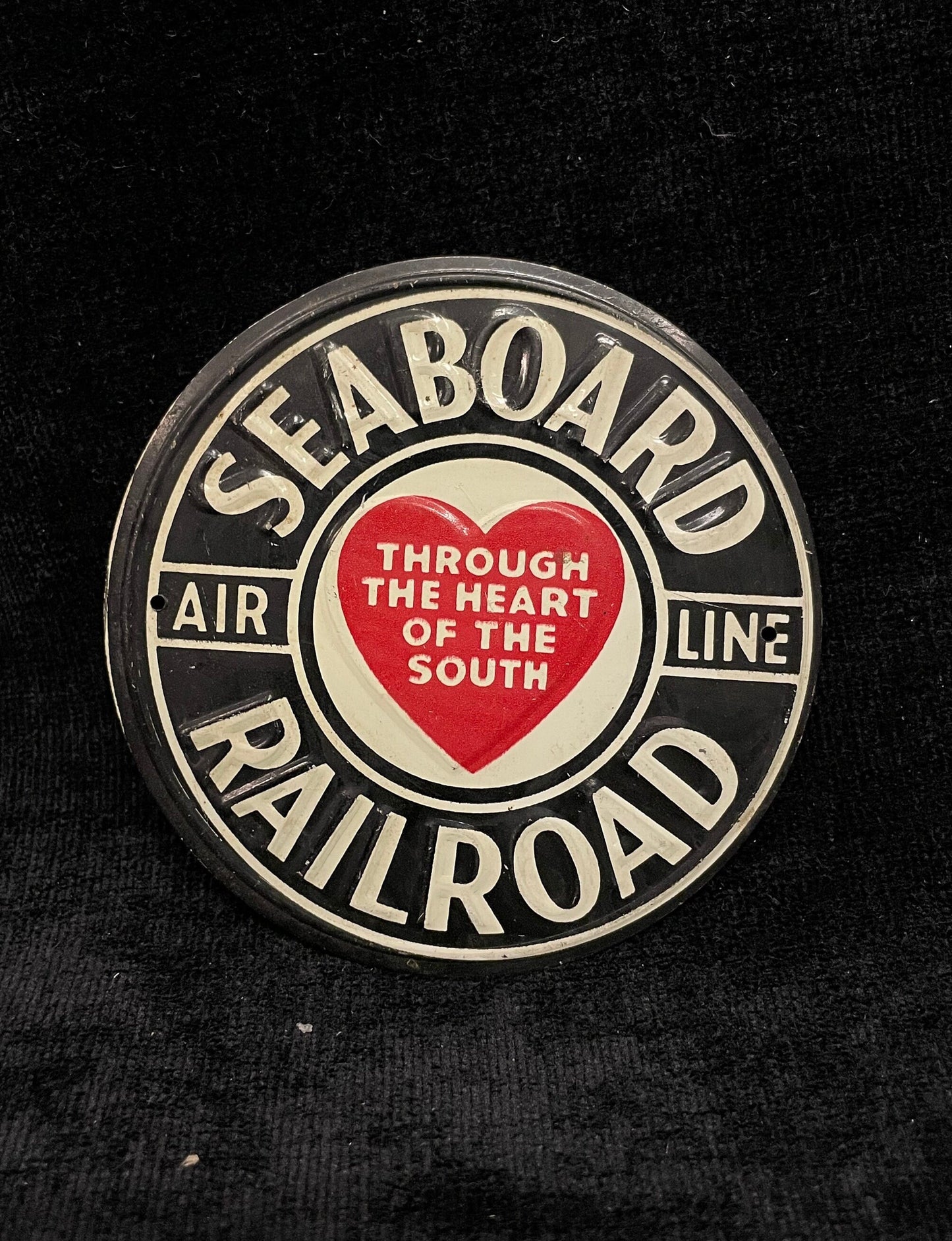 Seaboard Railroad Air Line Cereal Prize - "Through the Heart of the South" - Tin Emblem 3" - Tin Cereal Premium- Promotional Cereal Premium