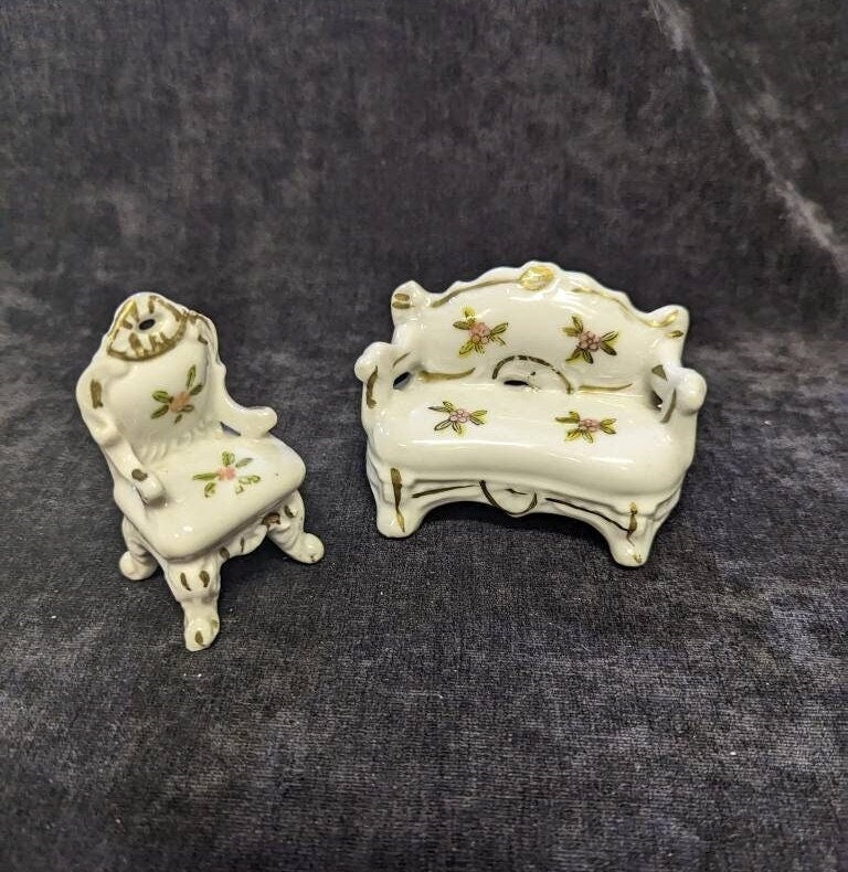 Japan Porcelain Dollhouse Furniture - Sold as a set Vintage