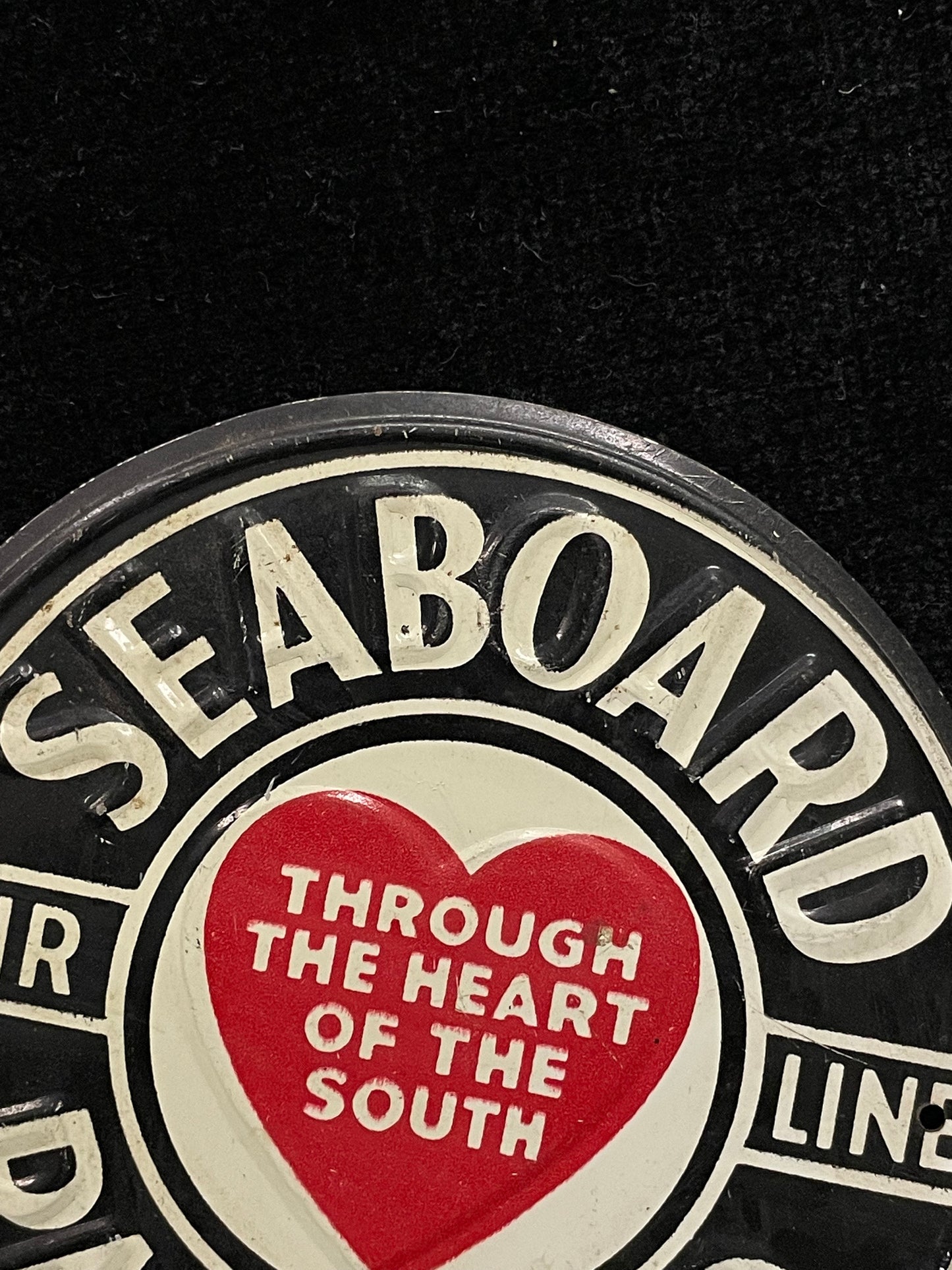 Seaboard Railroad Air Line Cereal Prize - "Through the Heart of the South" - Tin Emblem 3" - Tin Cereal Premium- Promotional Cereal Premium