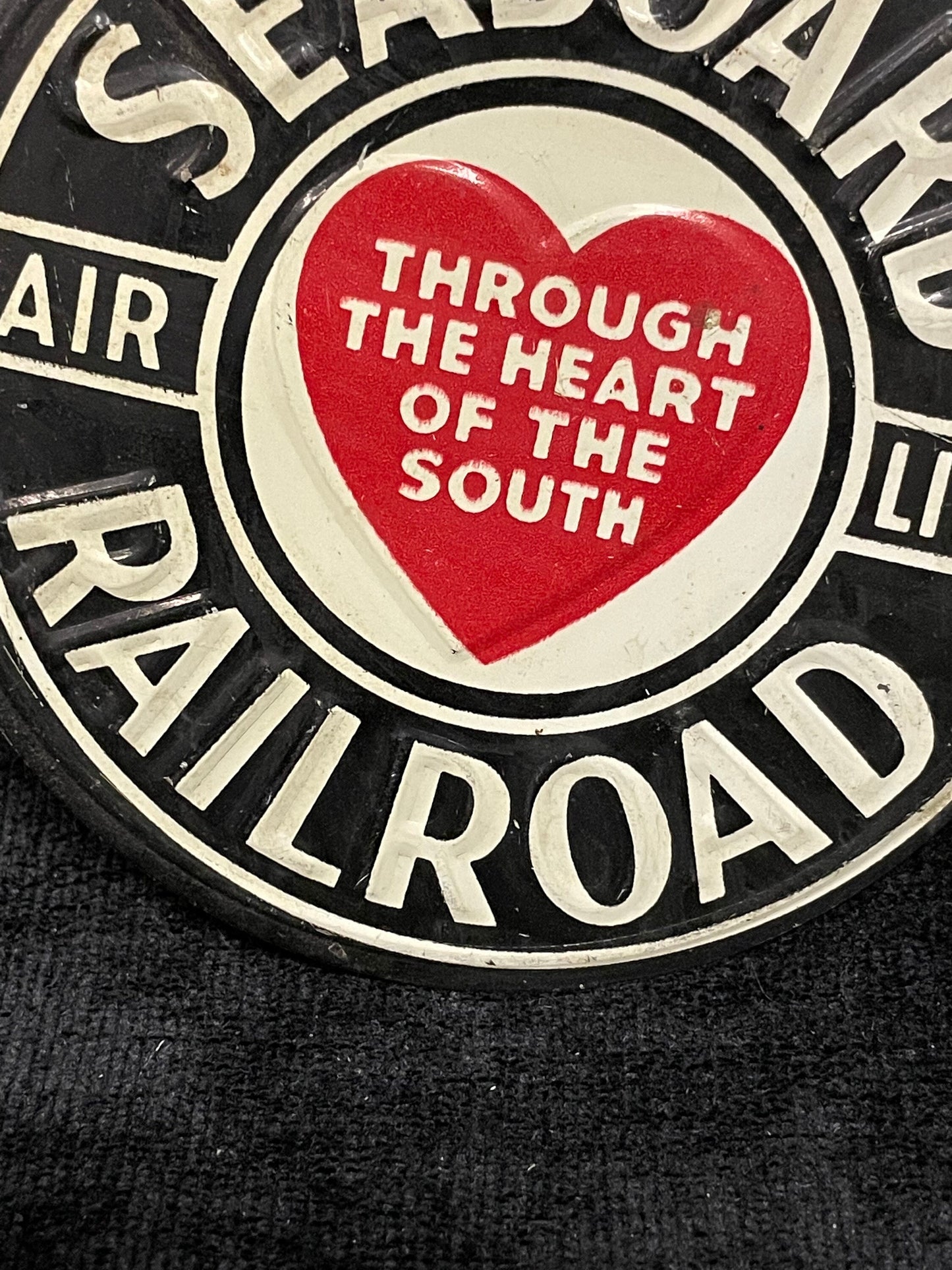 Seaboard Railroad Air Line Cereal Prize - "Through the Heart of the South" - Tin Emblem 3" - Tin Cereal Premium- Promotional Cereal Premium
