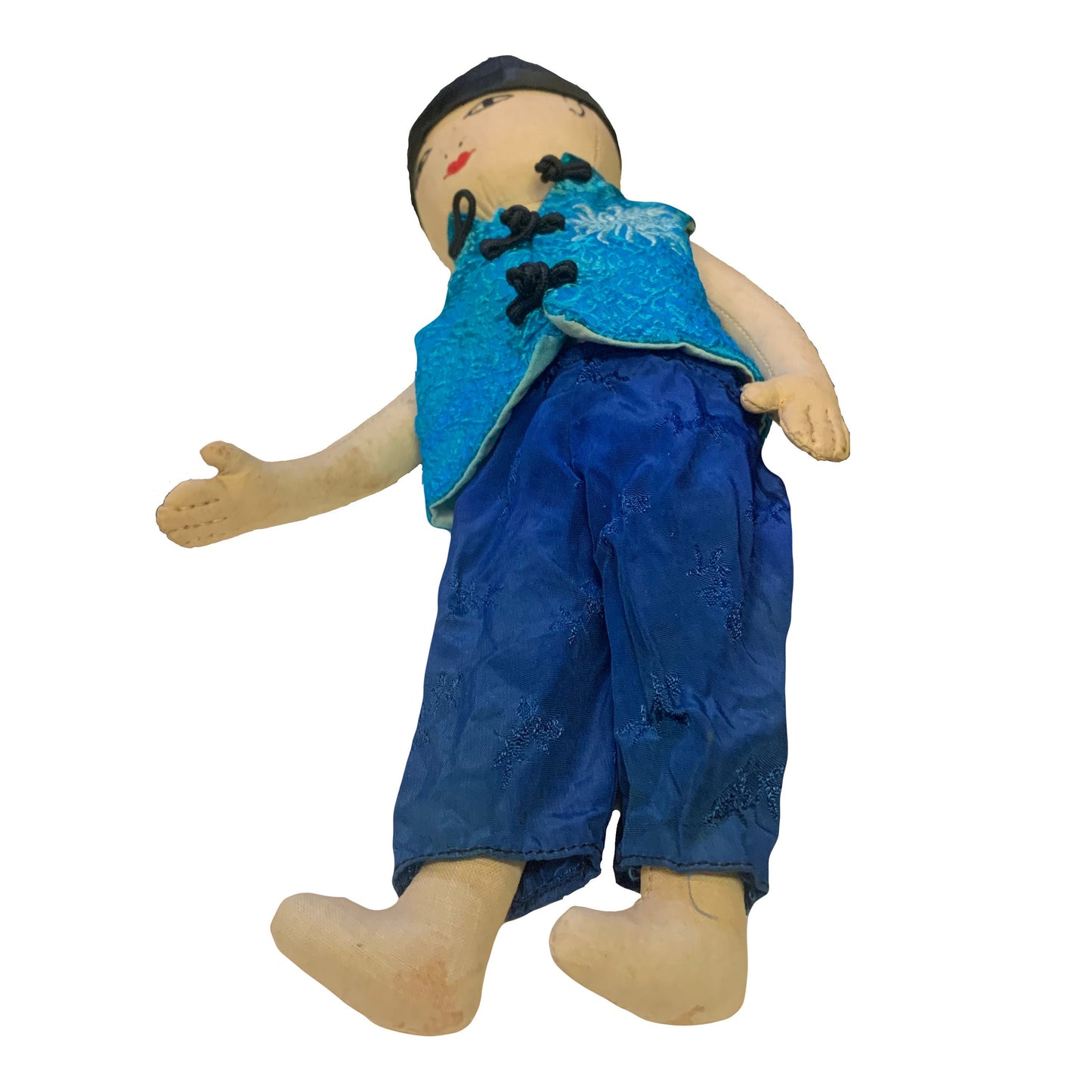 Chinese Ada Lum Handmade Cloth Doll - Silk Clothing on Cloth Doll from Hong Kong
