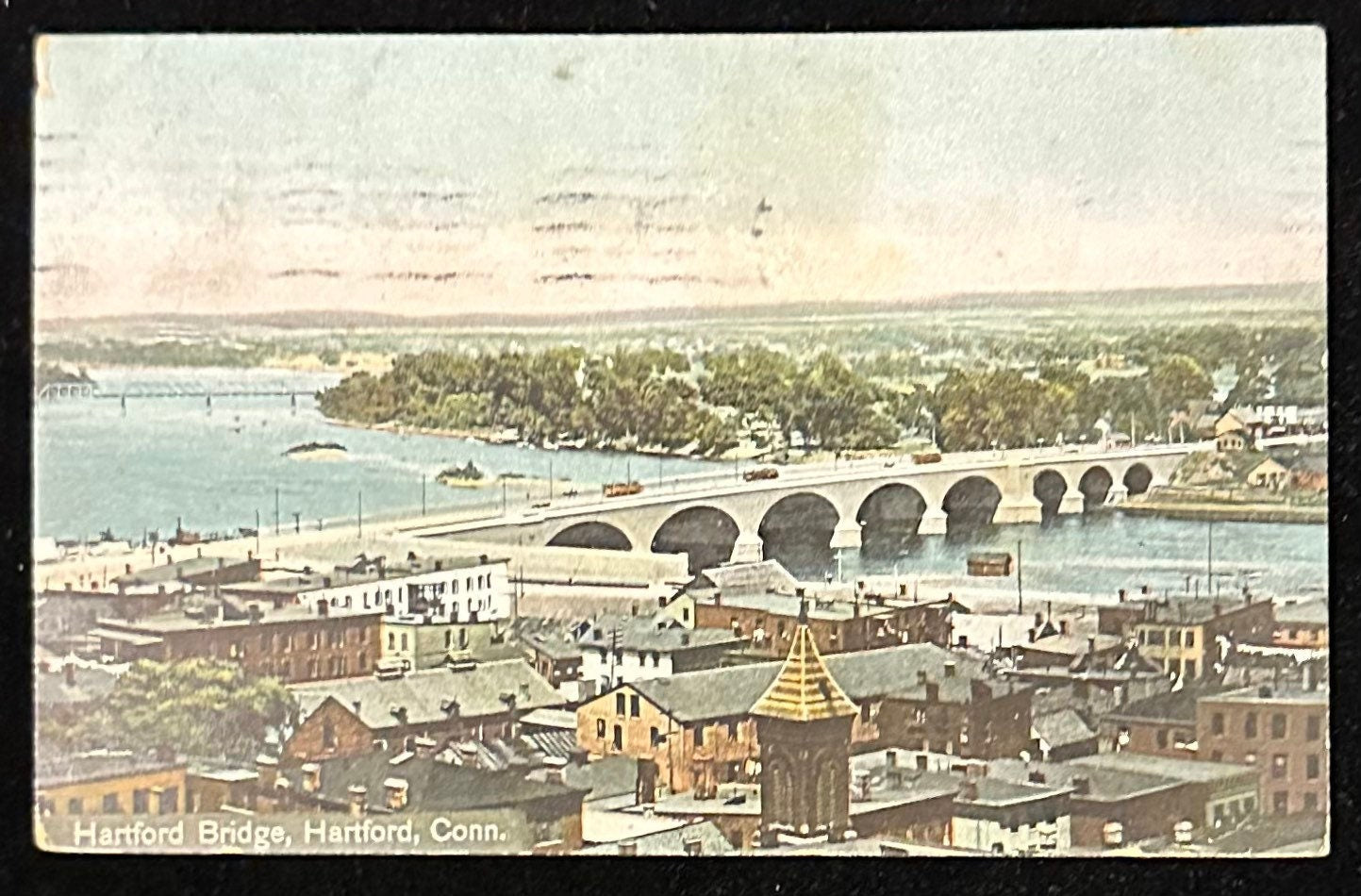 Hartford Bridge, Hartford, Conn. - Vintage Postcard