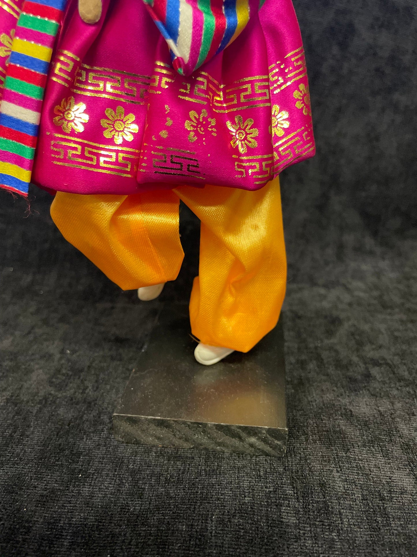 Korean Native Doll - Korean Girl Doll in Traditional Clothes and Fan - Korean Souvenir - Hand Painted head and face