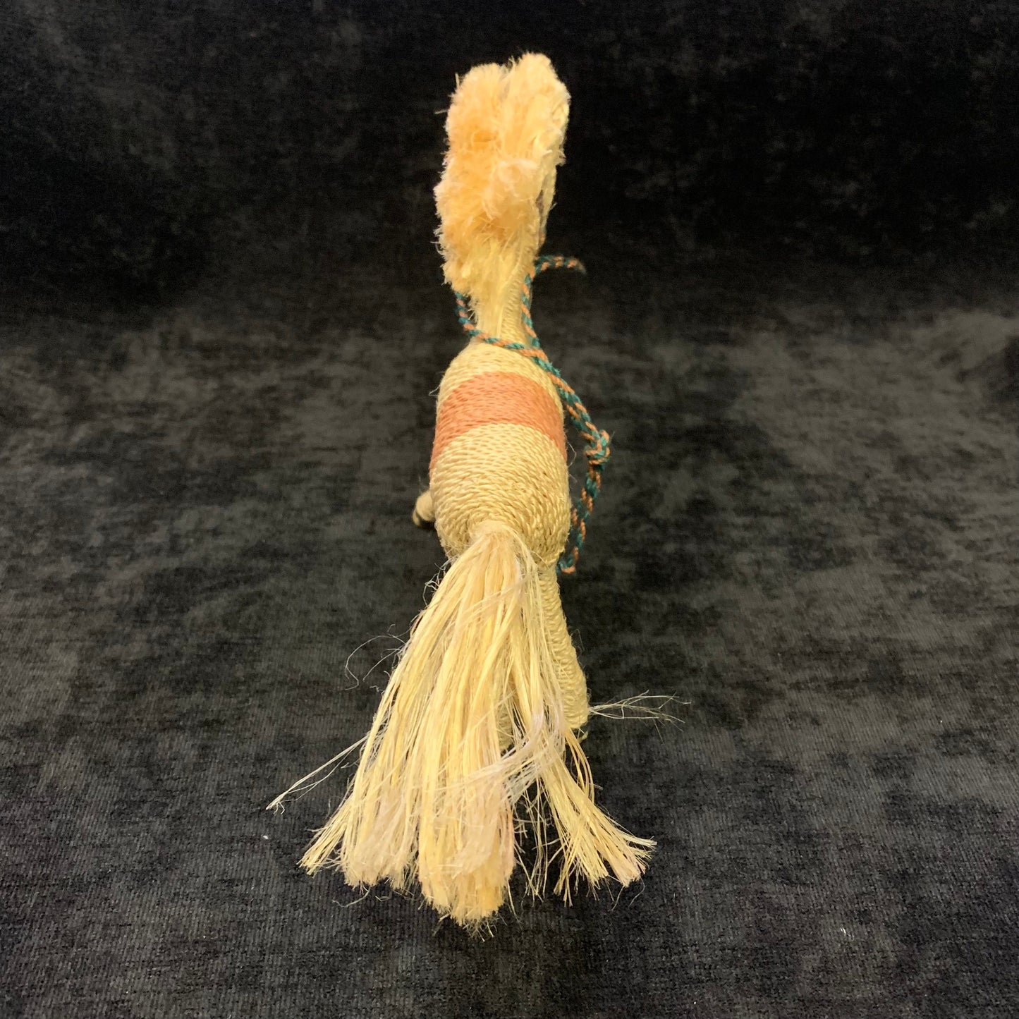 Handmade Twine Horse Figure - Twine Wrapped String Horse With Yarn Mane - Vintage Toy