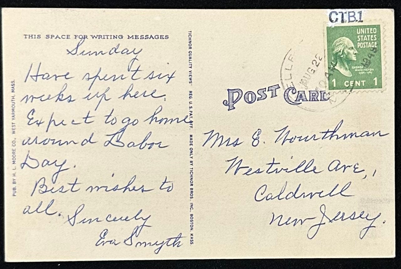 Captain Tim’s Bridge, Wellfleet, Mass. - Linen Postcard
