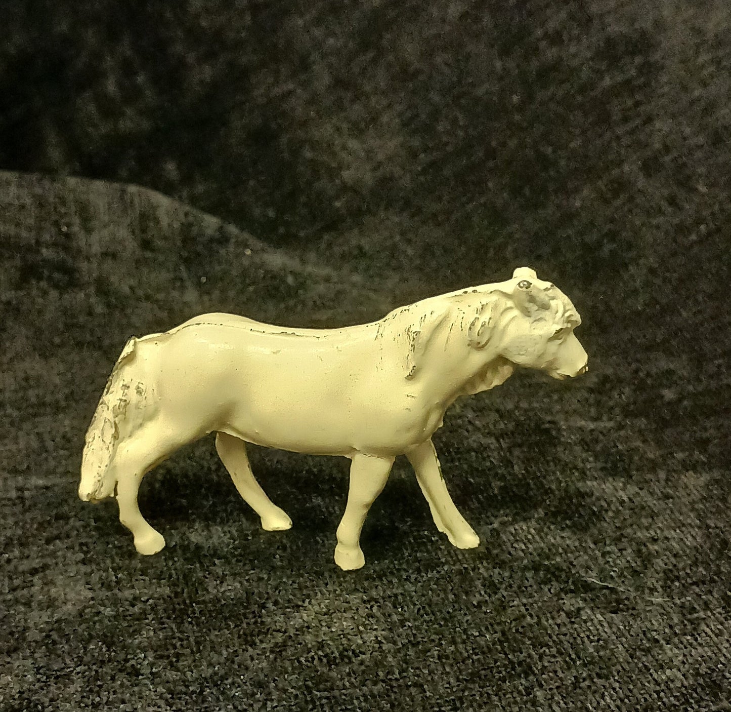 Painted White Mini Metal Horse - Tiny model of Mustang - sweet tiny Horse