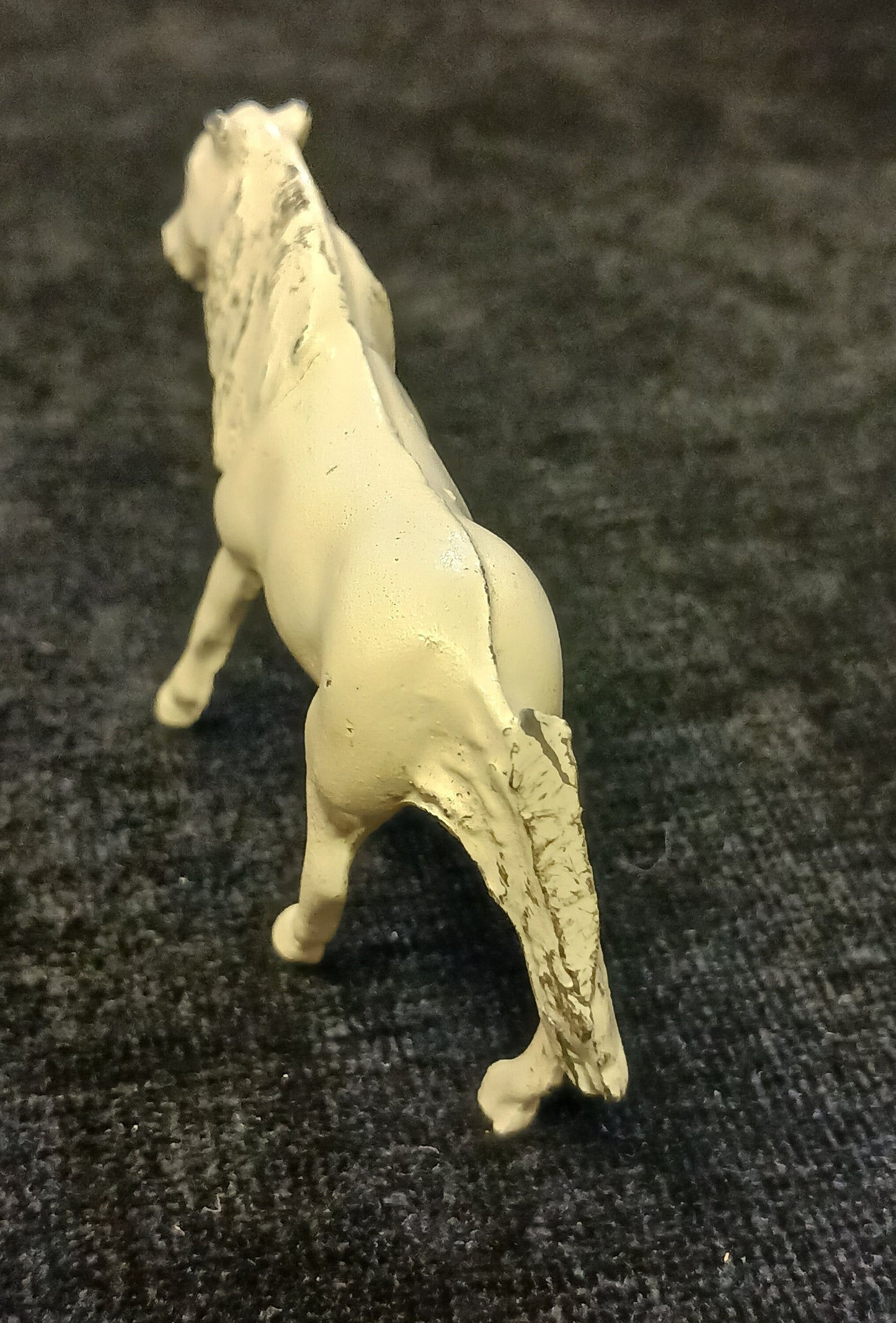 Painted White Mini Metal Horse - Tiny model of Mustang - sweet tiny Horse