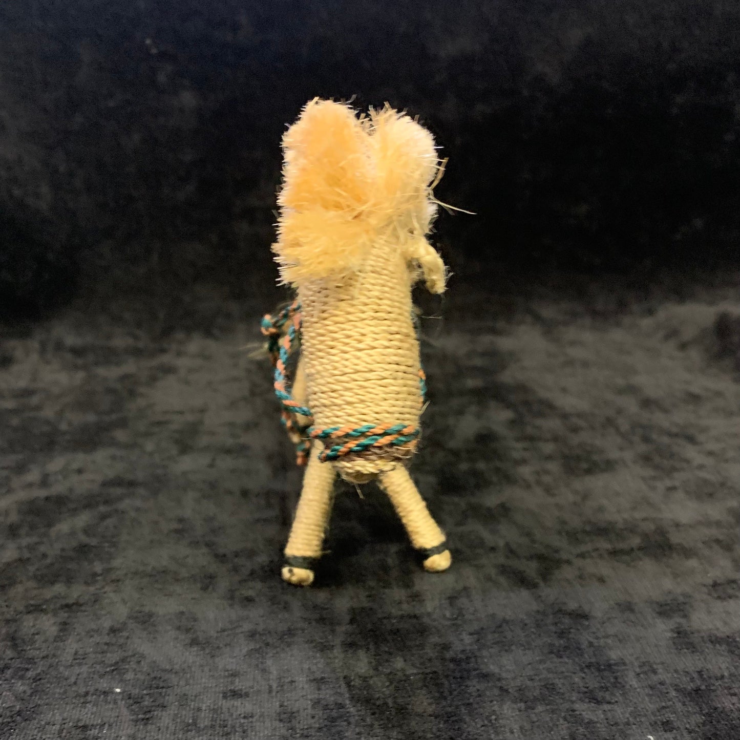 Handmade Twine Horse Figure - Twine Wrapped String Horse With Yarn Mane - Vintage Toy