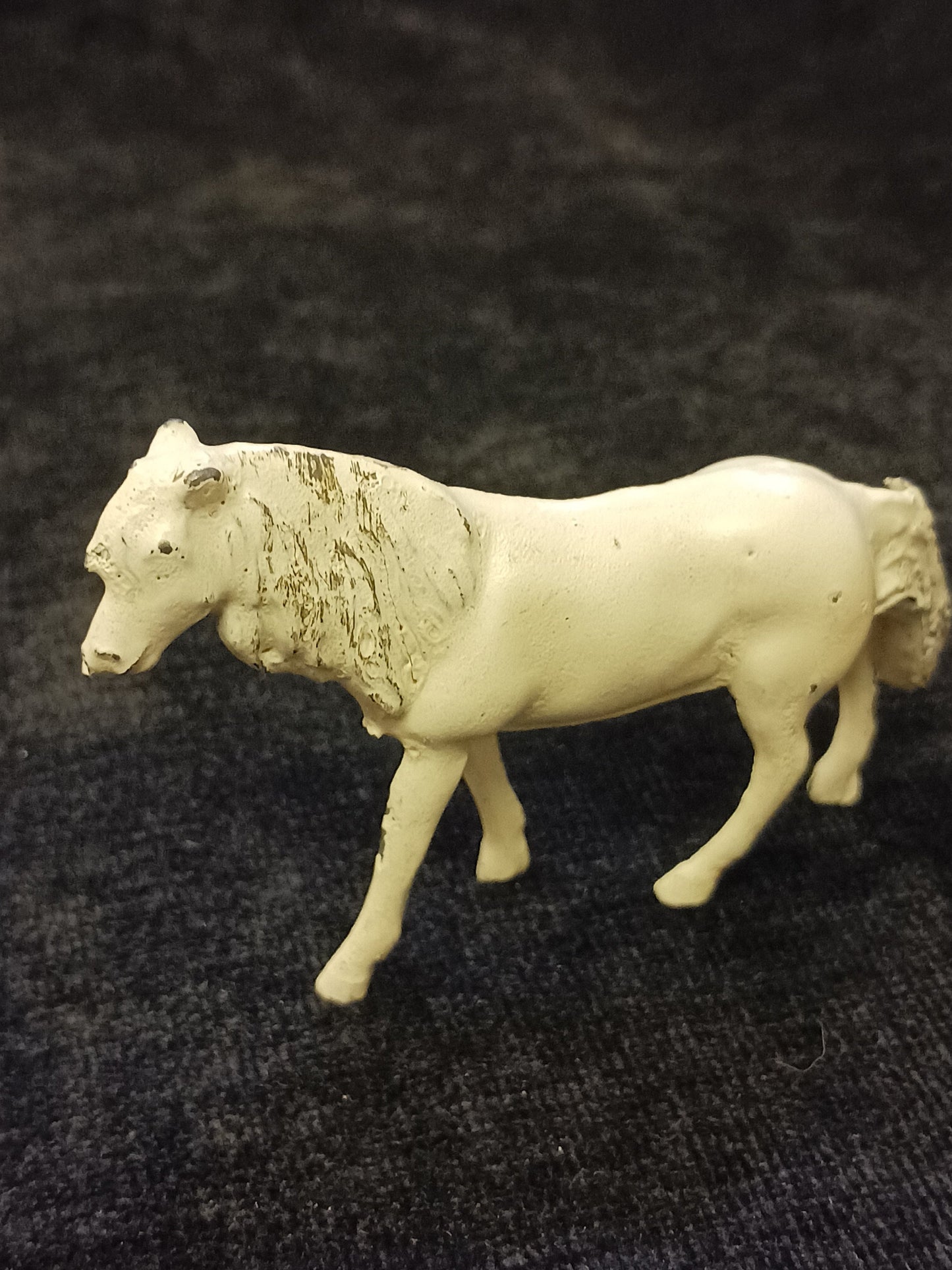 Painted White Mini Metal Horse - Tiny model of Mustang - sweet tiny Horse
