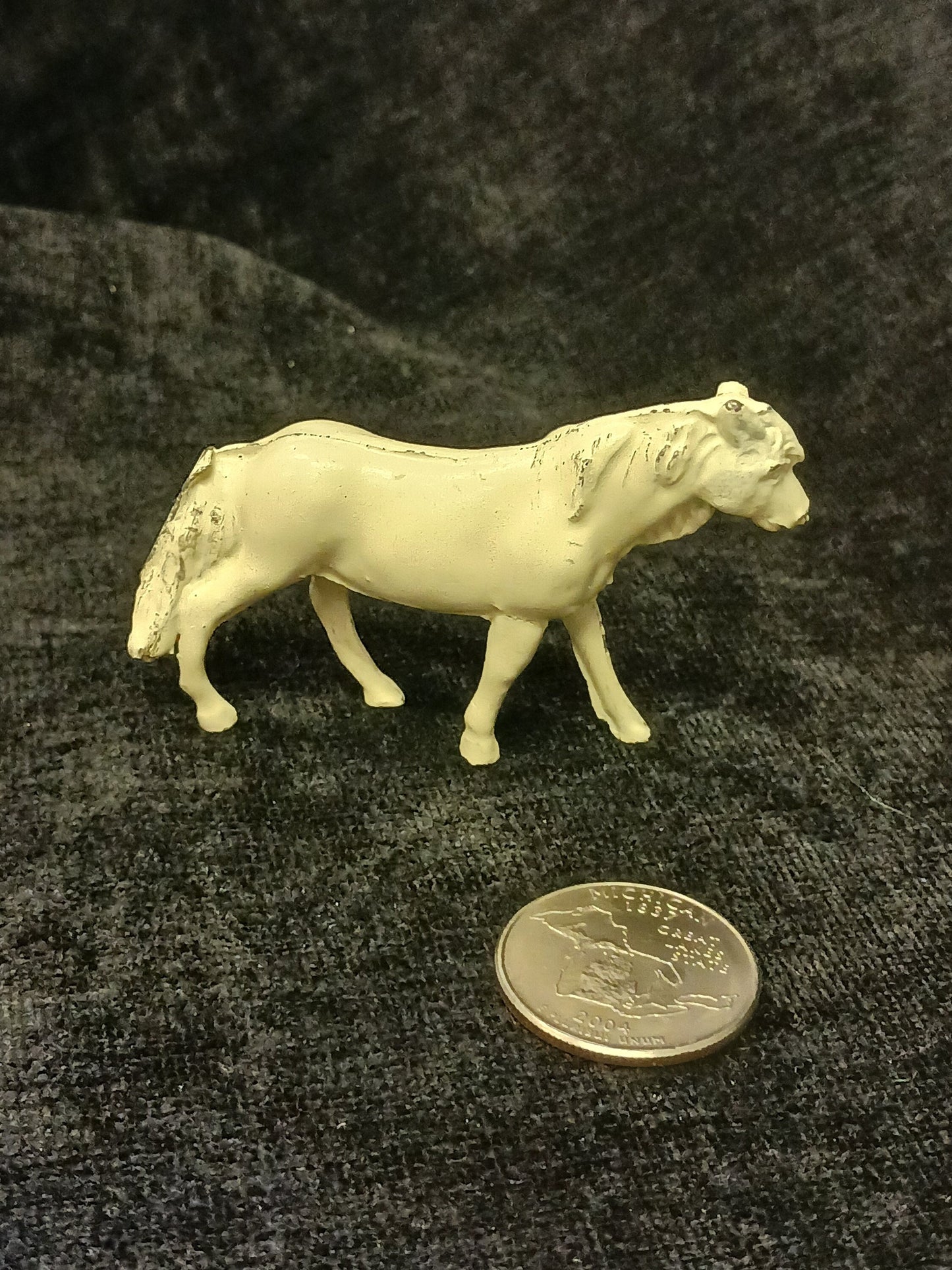 Painted White Mini Metal Horse - Tiny model of Mustang - sweet tiny Horse
