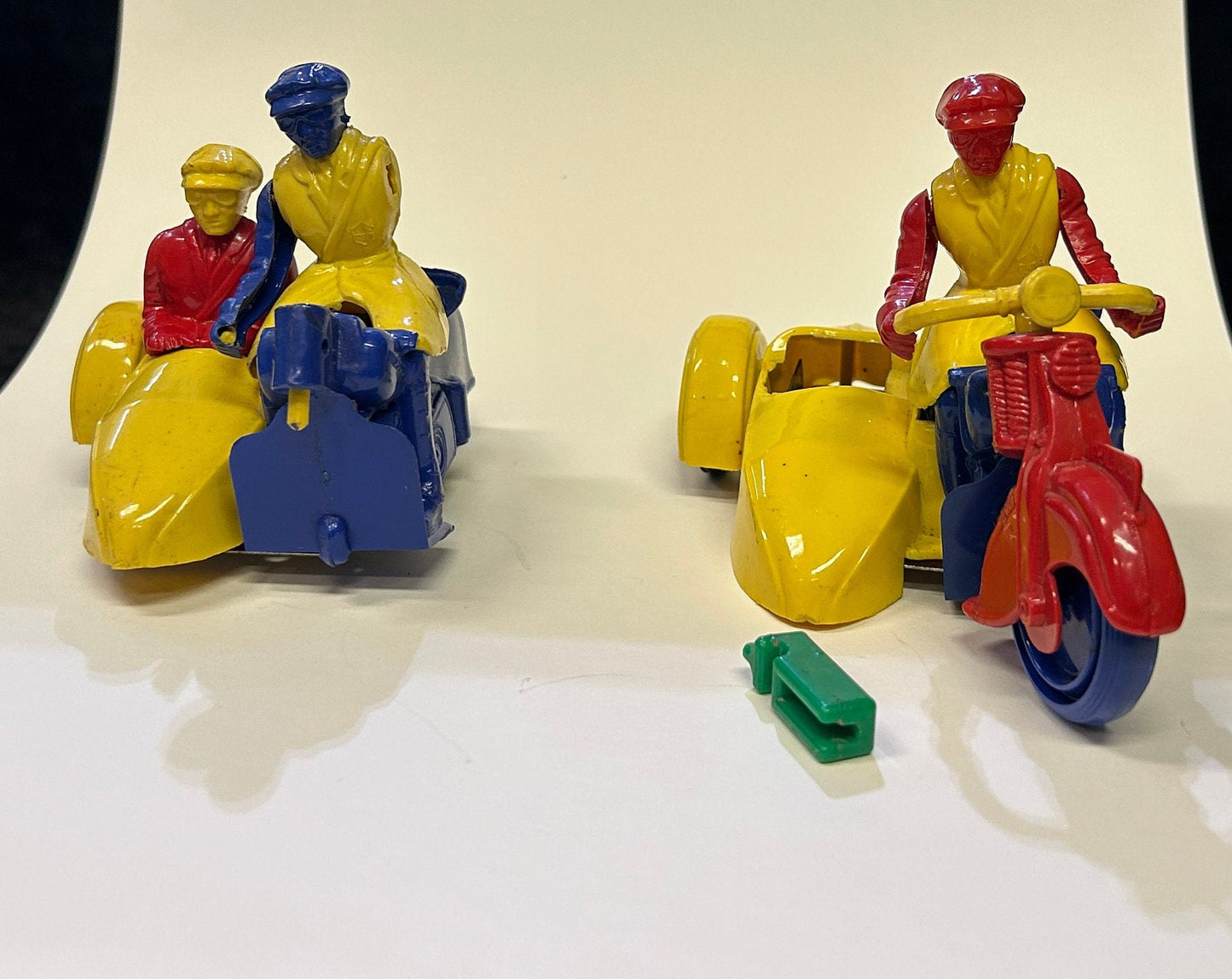 Nosco Plastic Motorcycle with Sidecar Not Complete - Sold for Parts - Vintage 1940s - 2 Sold individually