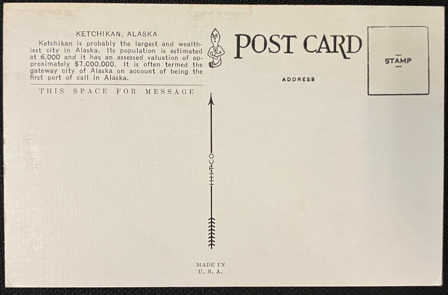 Ketchikan, Alaska - Tongans Narrows - 1940s Linen Postcard