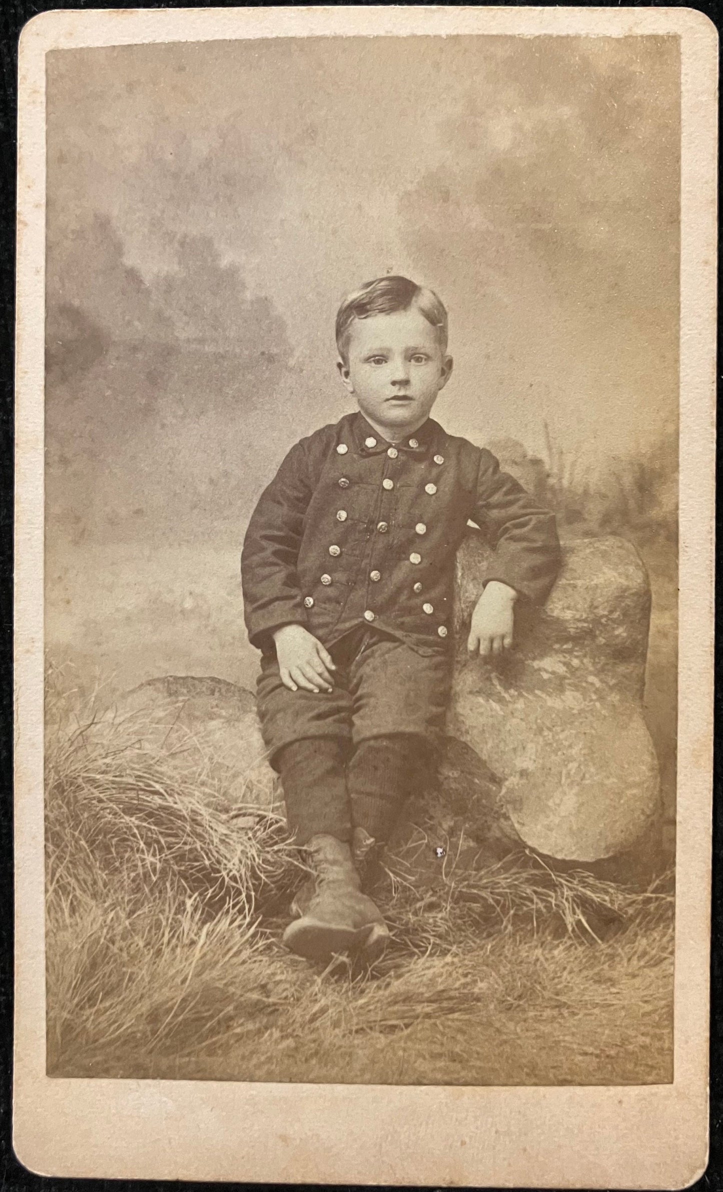 Little Victorian Boy - Cabinet Card 1870s - Vintage 1870sPhotograph - Classic Everyday Clothing - Beautiful Child in Photograph - J A Ball