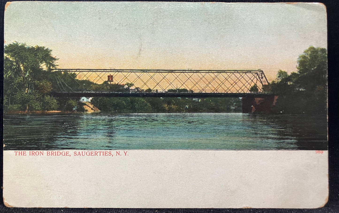 The Iron Bridge, Saugerties, N.Y. - Made in Germany - Pre 1906 Vintage Postcard