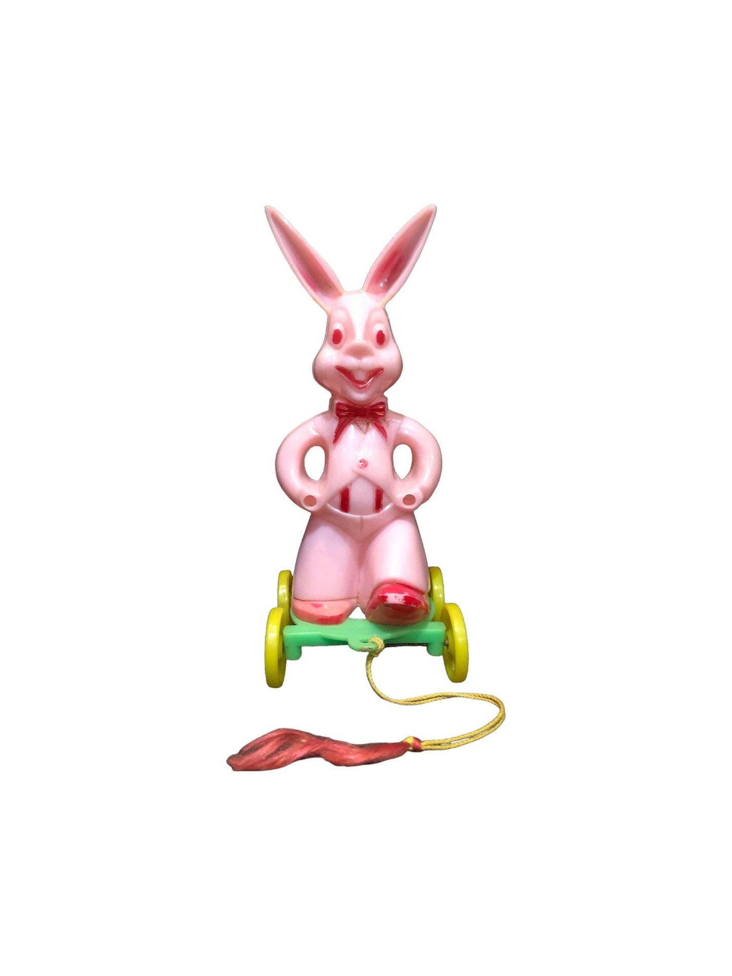 Rosen Pink Rabbit on Wheels Vintage Easter
