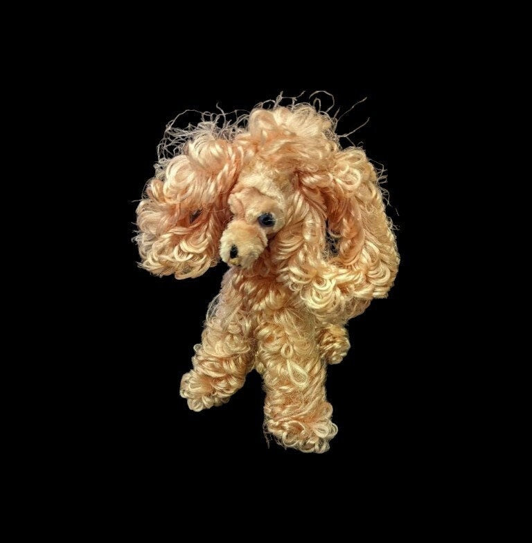 Curly Pink Chenille Poodle Pipe Cleaner Formed Vintage Toy