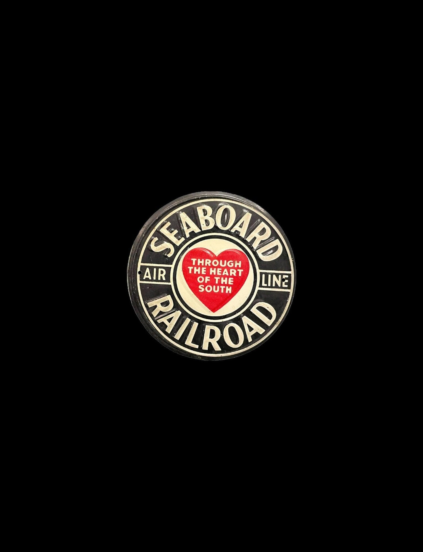 Seaboard Railroad Air Line Cereal Prize - "Through the Heart of the South" - Tin Emblem 3" - Tin Cereal Premium- Promotional Cereal Premium