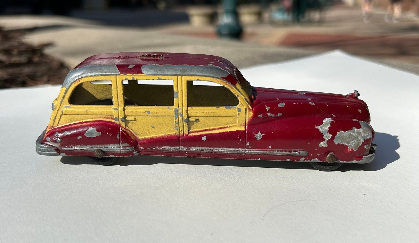 Tootsie Red and Yellow Buick Woodie Station Wagon - Metal Die CastTootsie Car - 1940's Tootsie Station Wagon - Original Paint and Tires